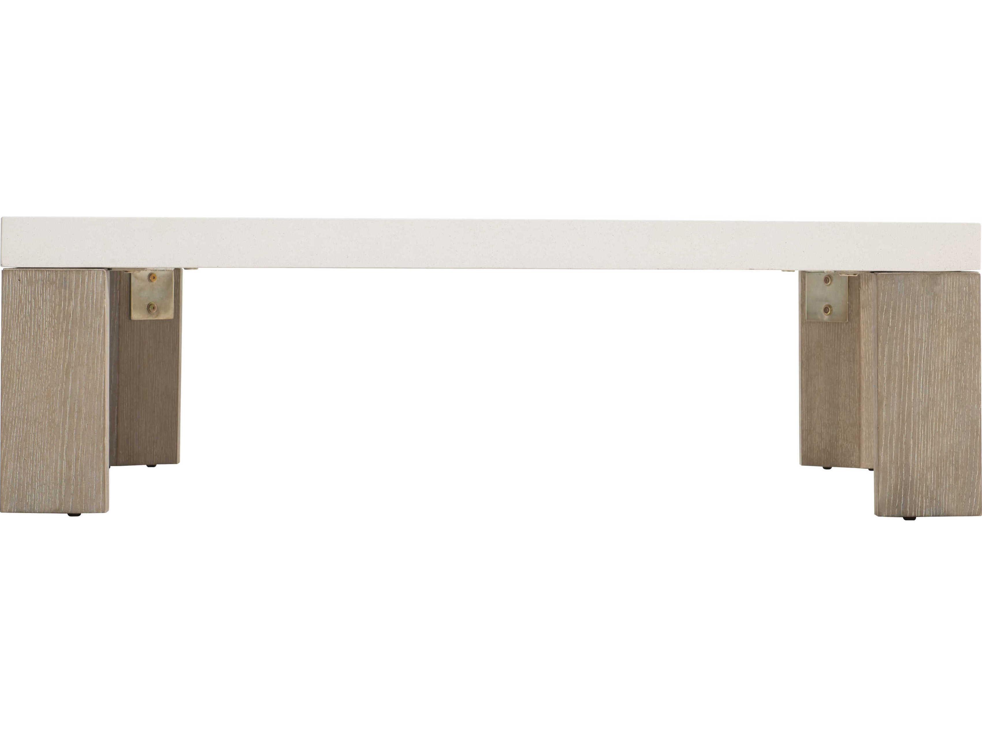 Bernhardt Lorenzo Square Concrete Vintage Cream Cocktail Table