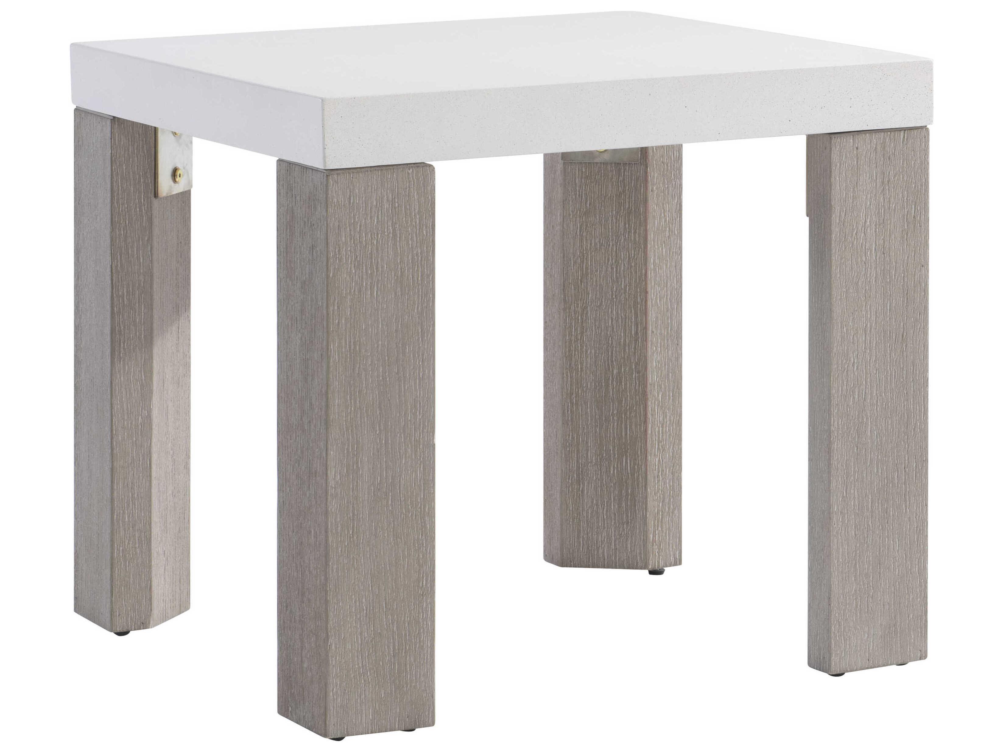 Bernhardt Lorenzo Square Concrete Vintage Cream Flint End Table