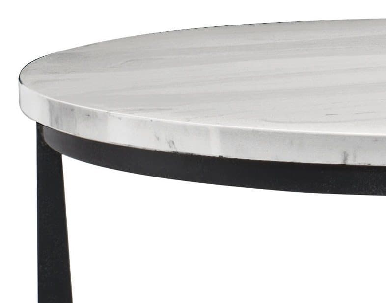 Bernhardt Avondale Round Faux Marble Blackened End Table