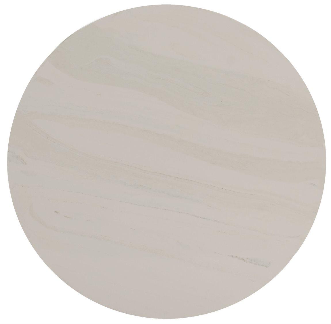 Bernhardt Avondale Round Faux Marble Blackened End Table