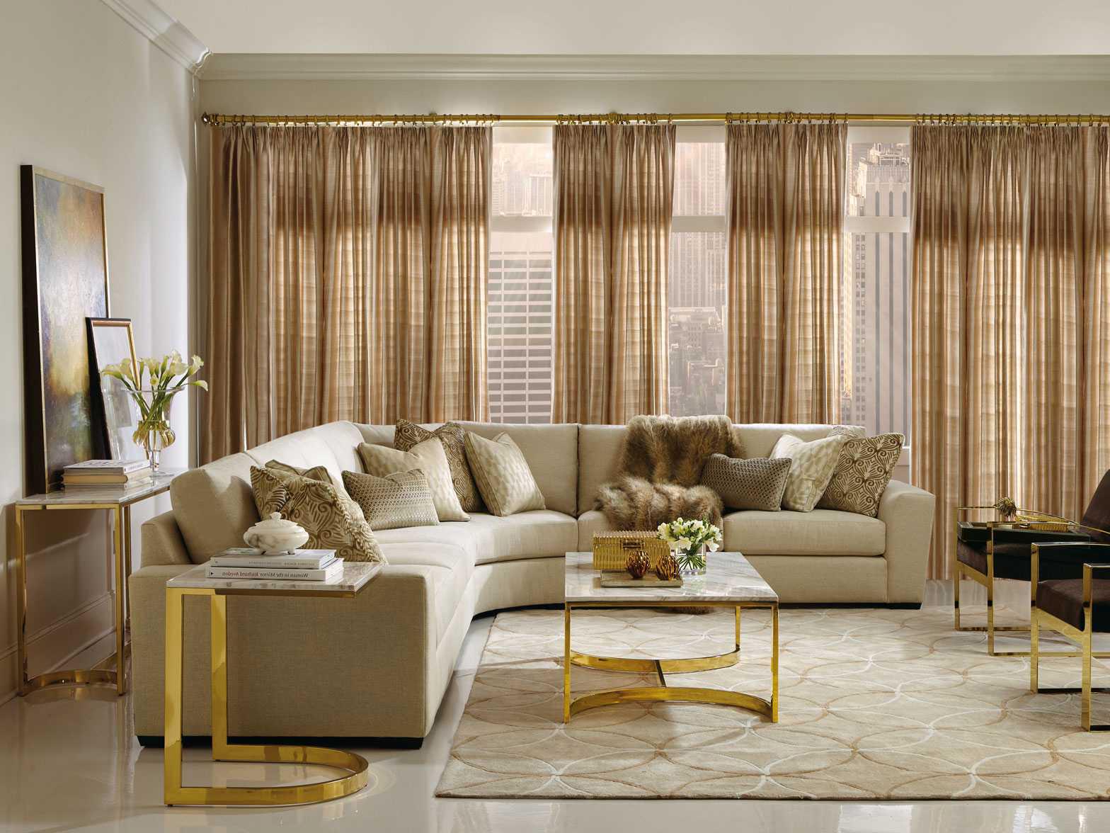 Bernhardt Blanchard Square Polished Brass With Jazz White Marble End Table