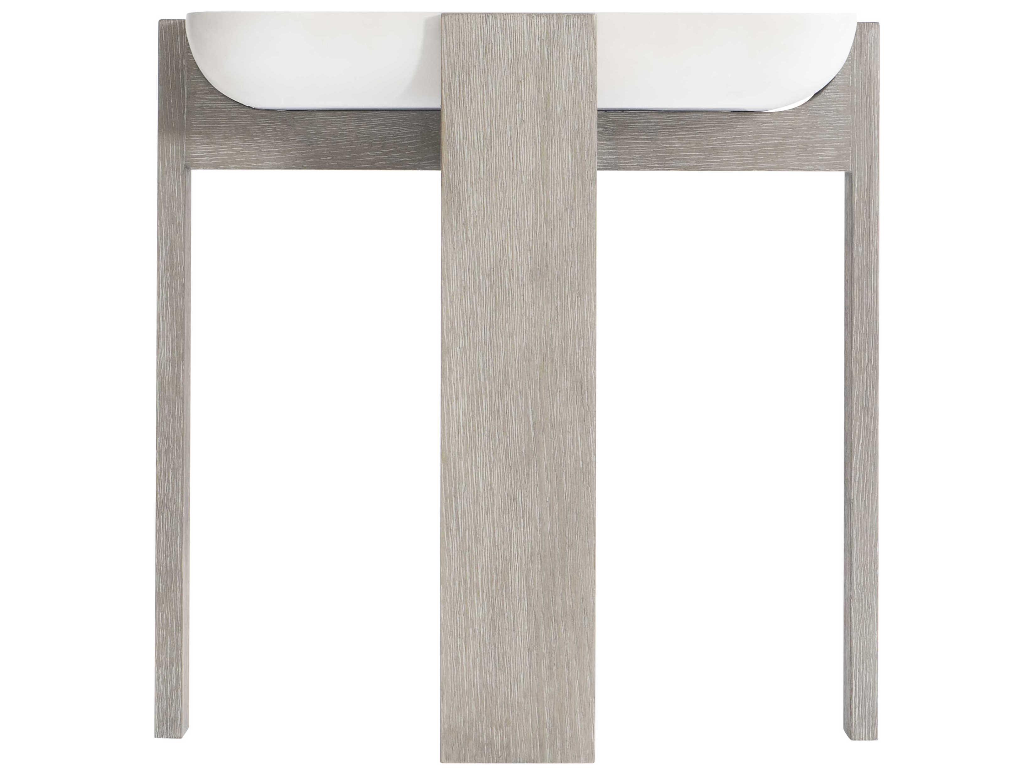 Bernhardt Gooding Square Wood Sand Grey Flint End Table