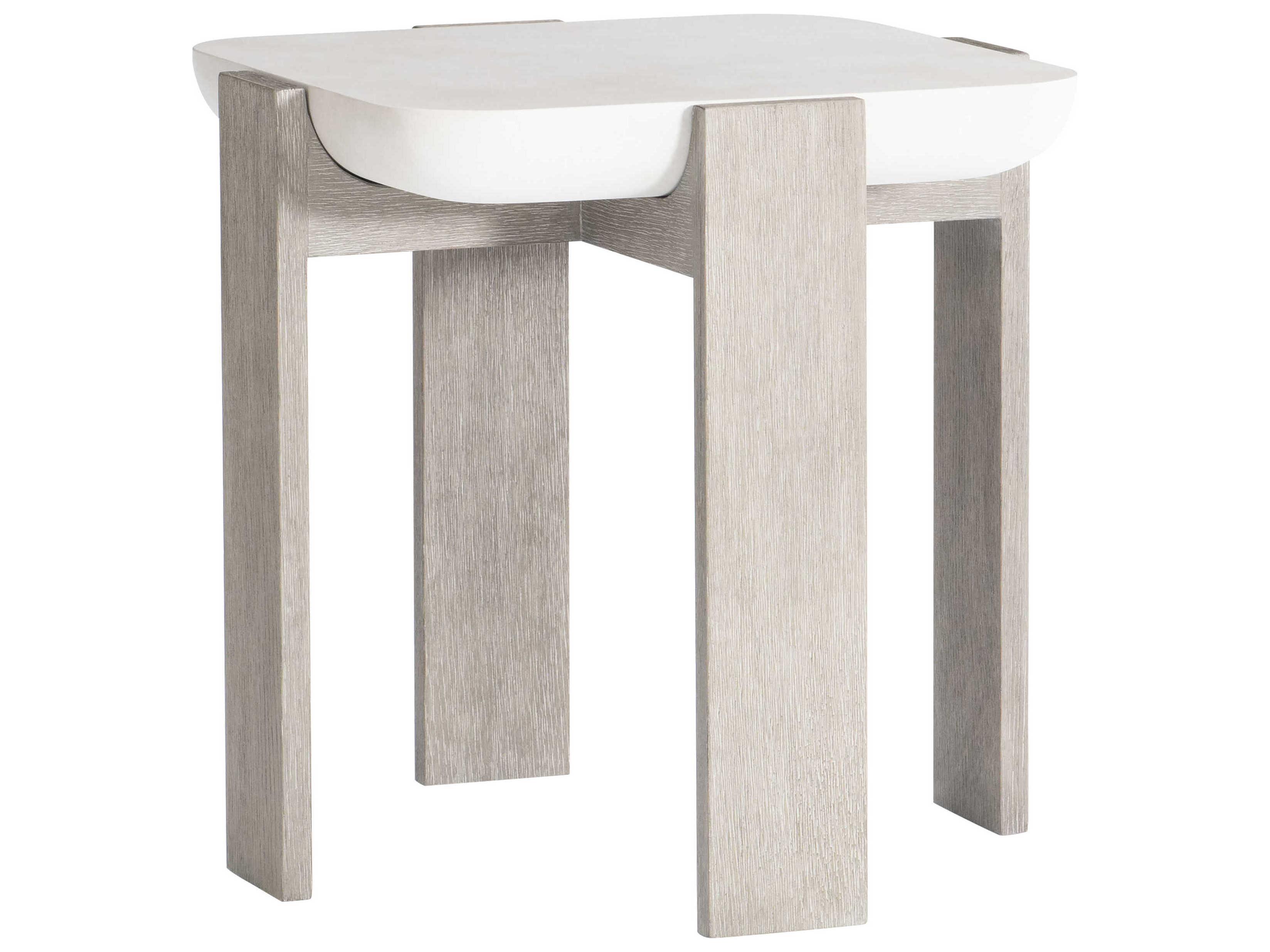 Bernhardt Gooding Square Wood Sand Grey Flint End Table