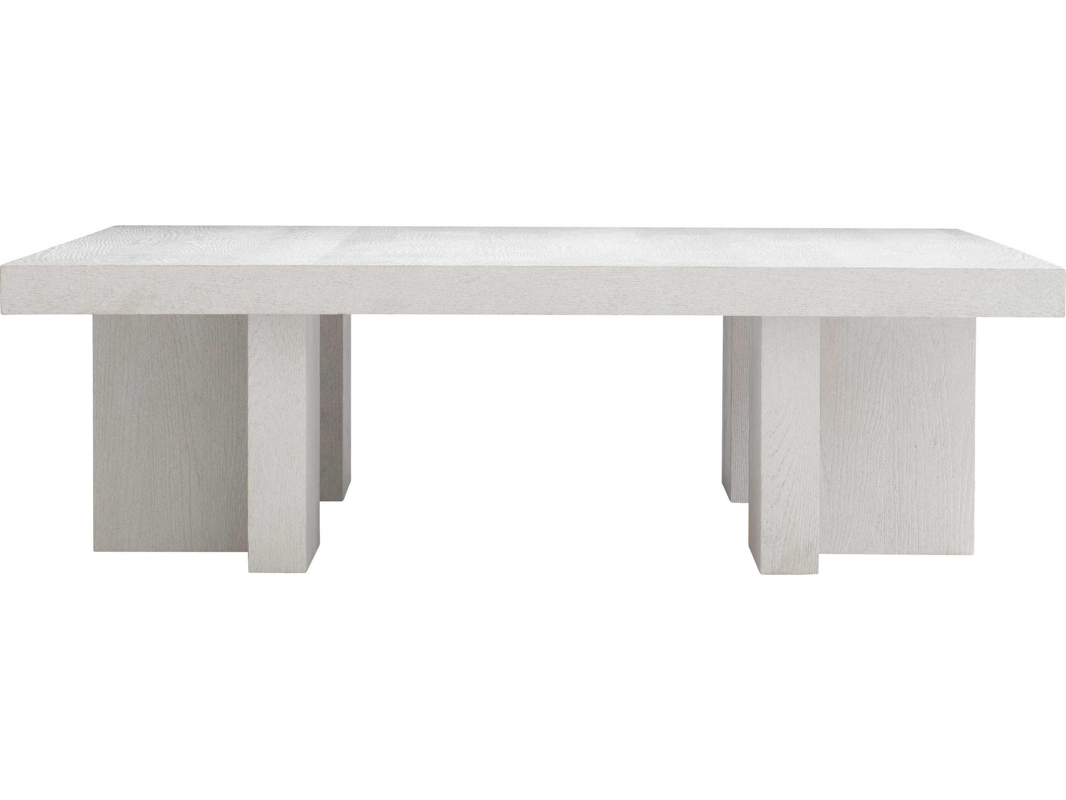 Bernhardt Blythe Square Wood Sandblasted White Cocktail Table