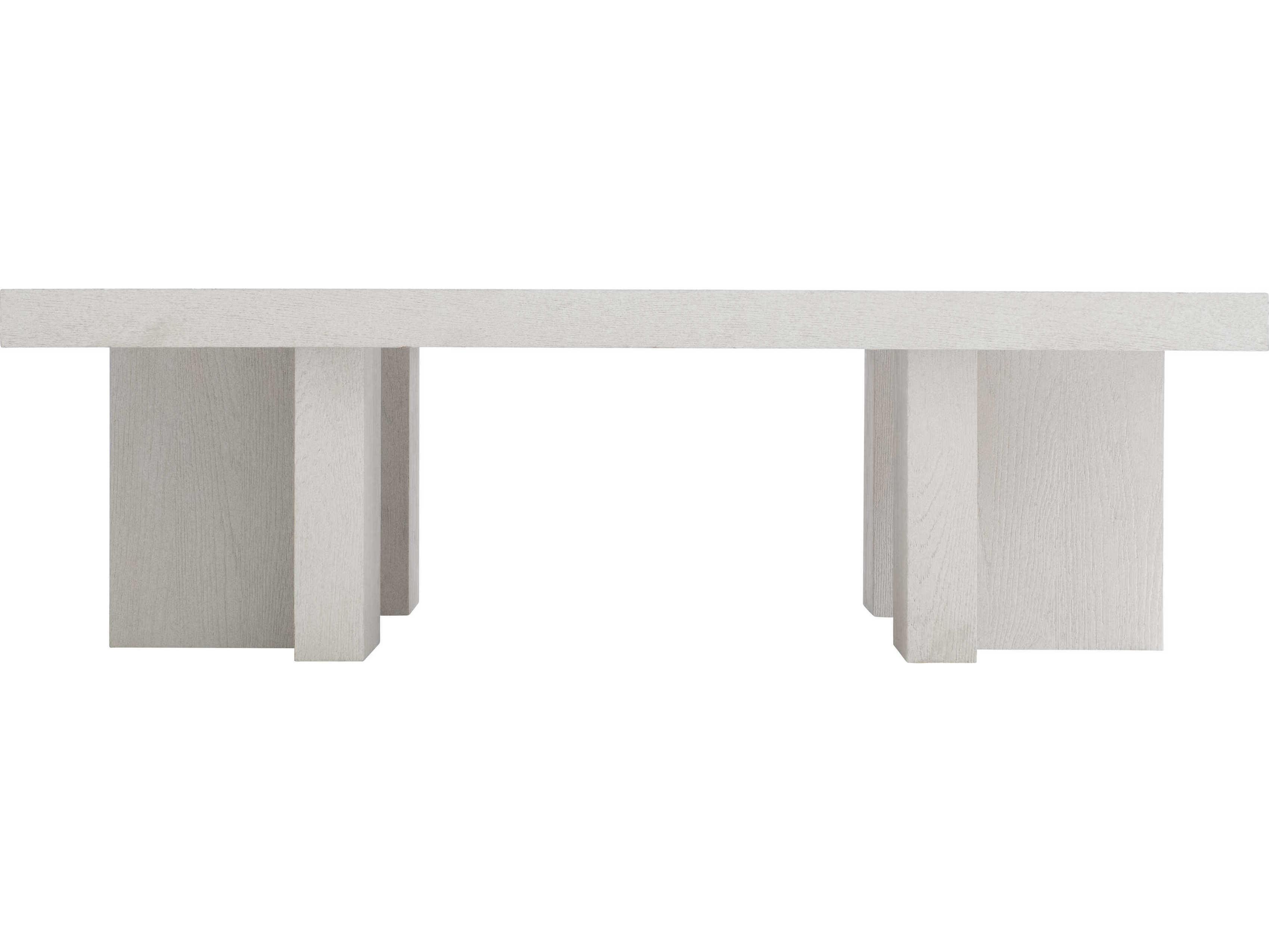 Bernhardt Blythe Square Wood Sandblasted White Cocktail Table