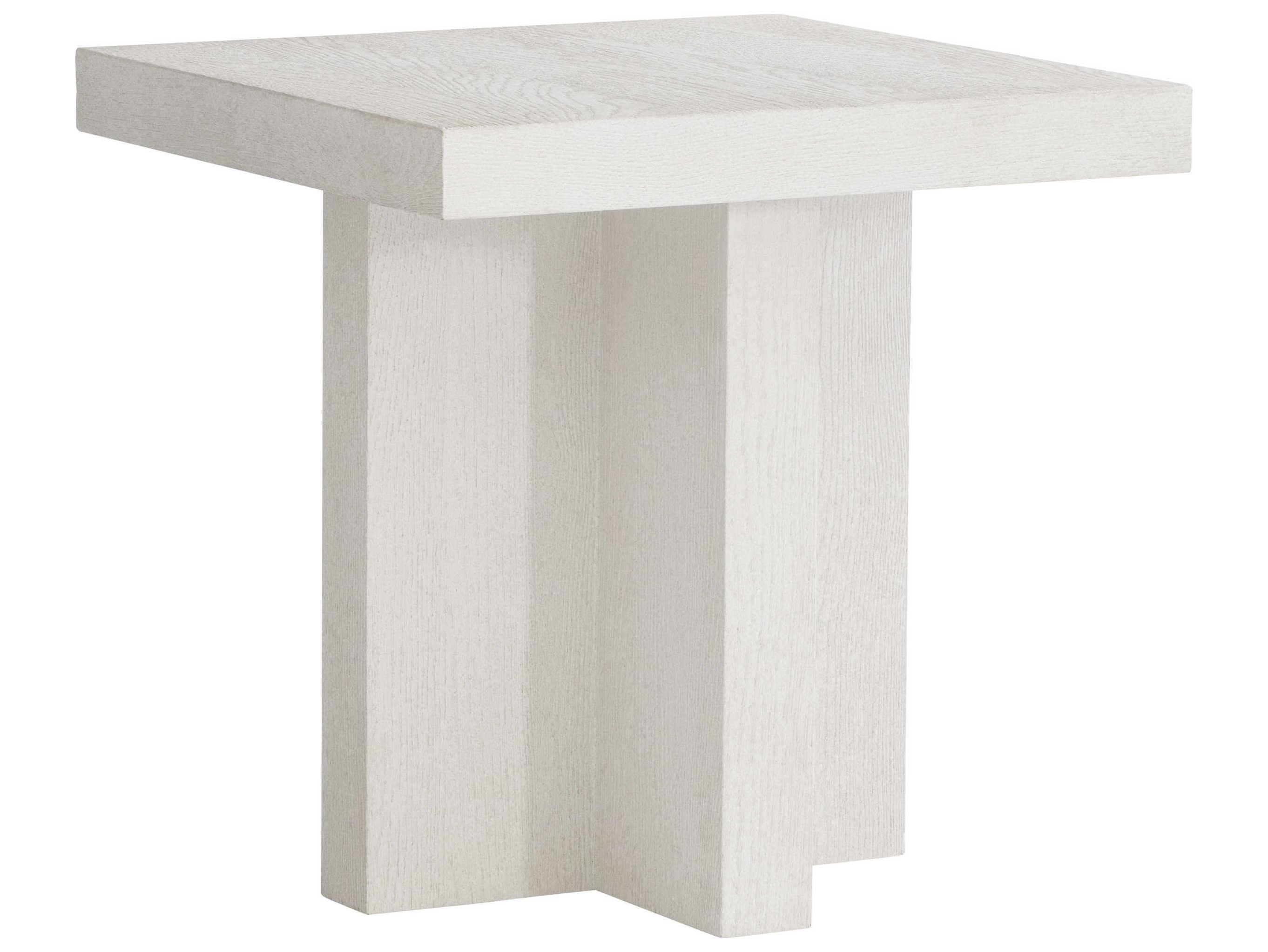 Bernhardt Blythe Square Wood Sandblasted White End Table