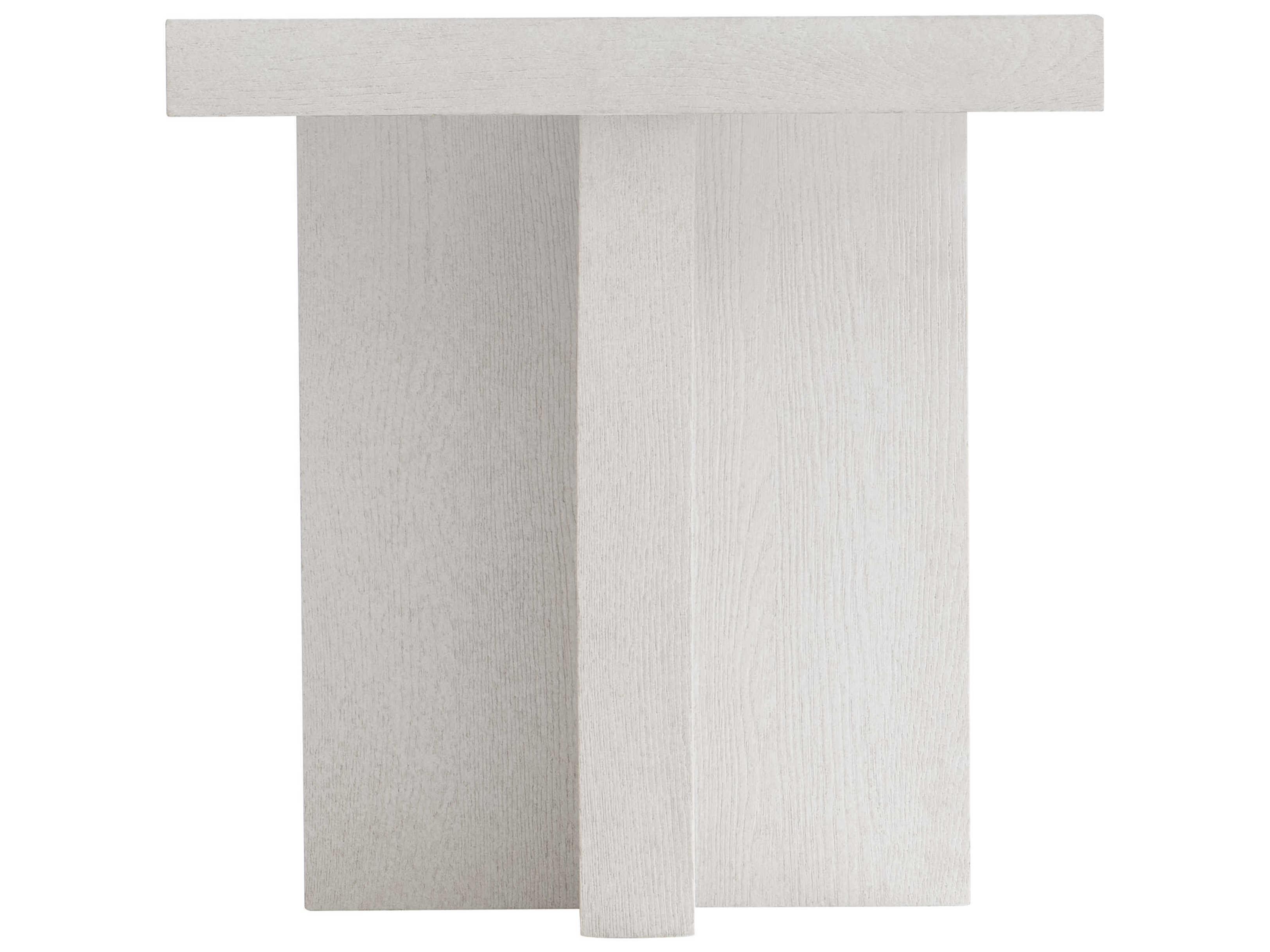 Bernhardt Blythe Square Wood Sandblasted White End Table