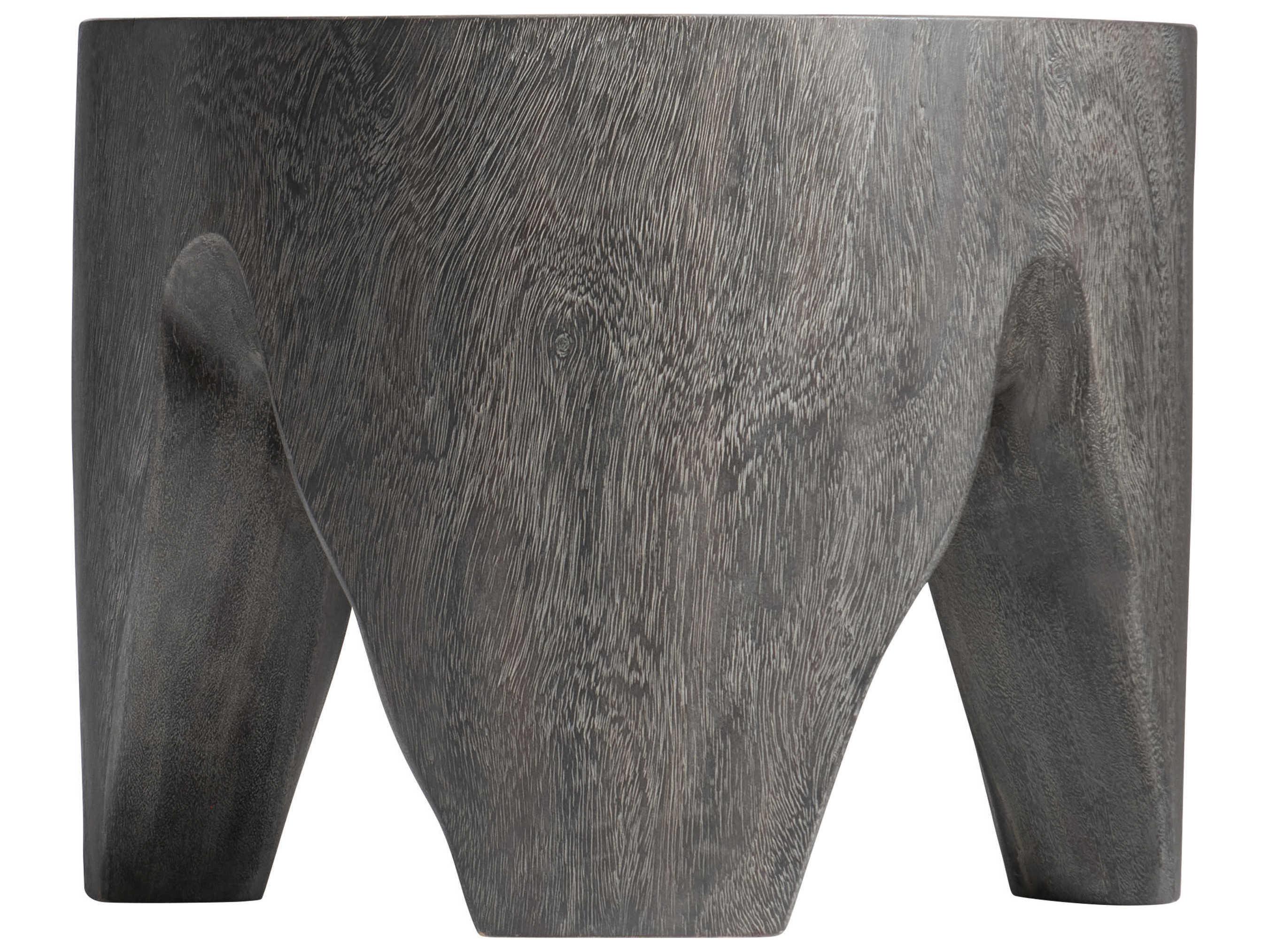 Bernhardt Kateri Round Wood Smoked Truffle Accent Table