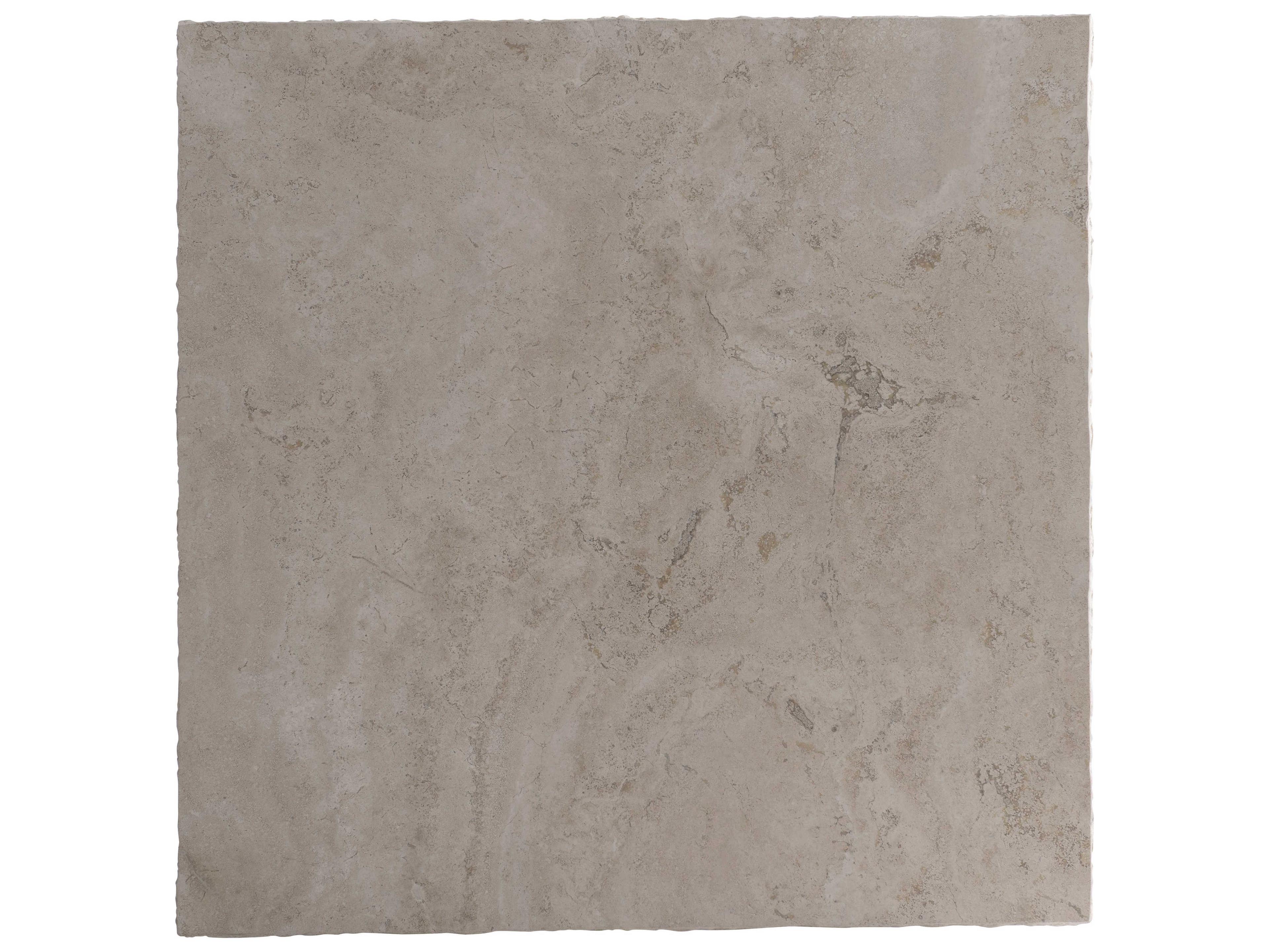 Bernhardt Riverton Square Stone Honed Bianco Travertine Silver Cocktail Table