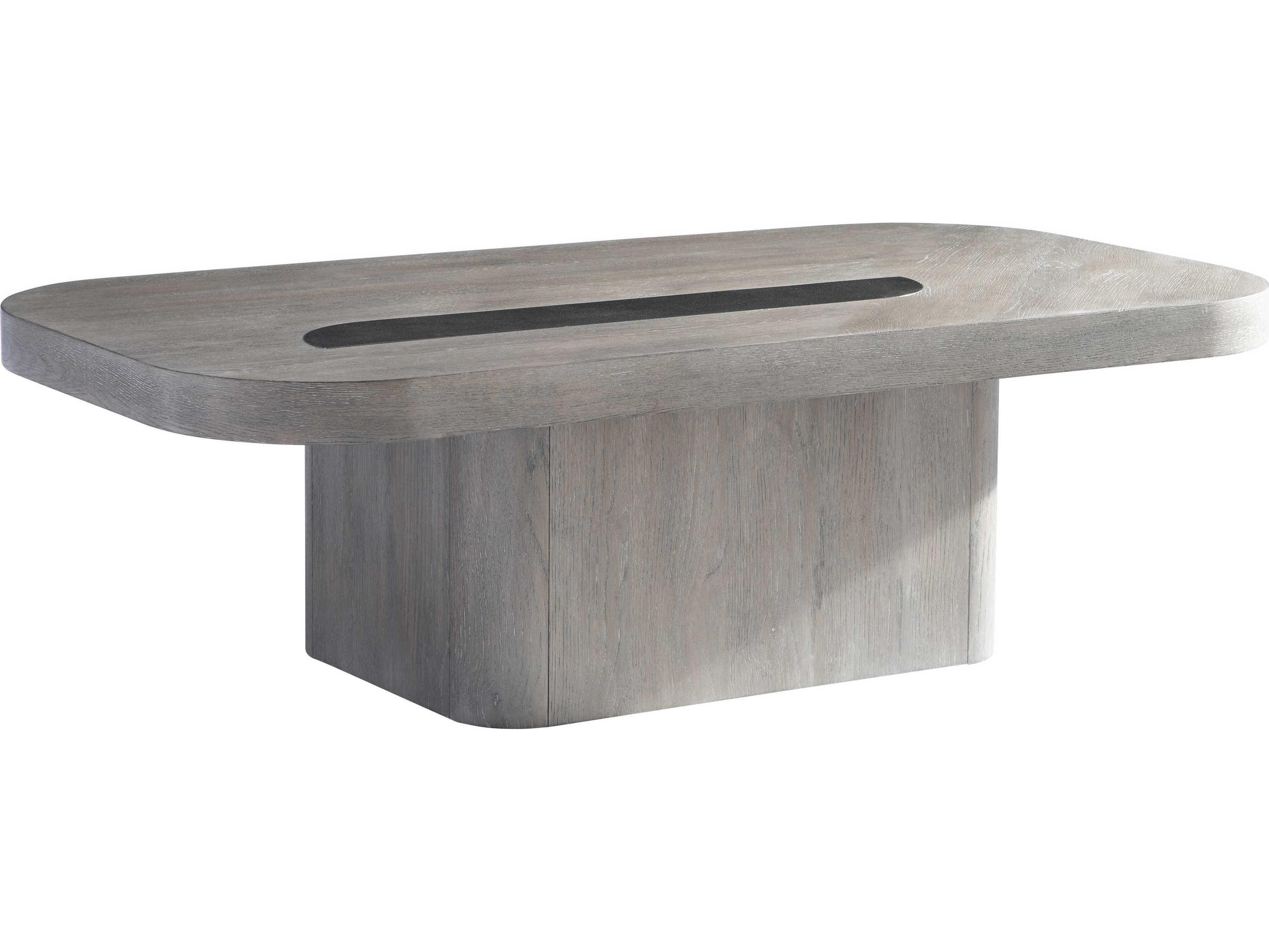 Bernhardt Marcato Rectangular Wood Cerused Greige Cocktail Table