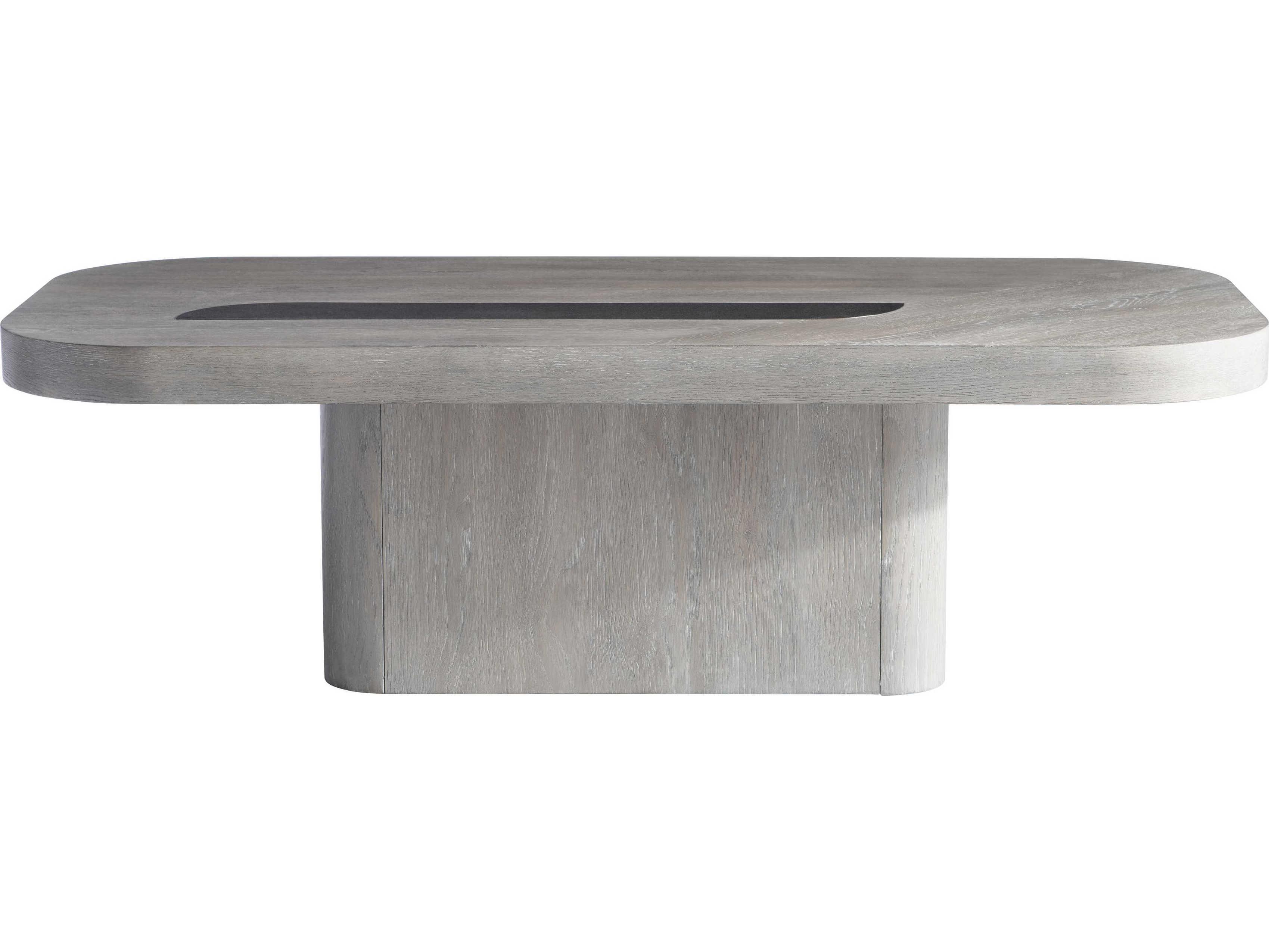 Bernhardt Marcato Rectangular Wood Cerused Greige Cocktail Table