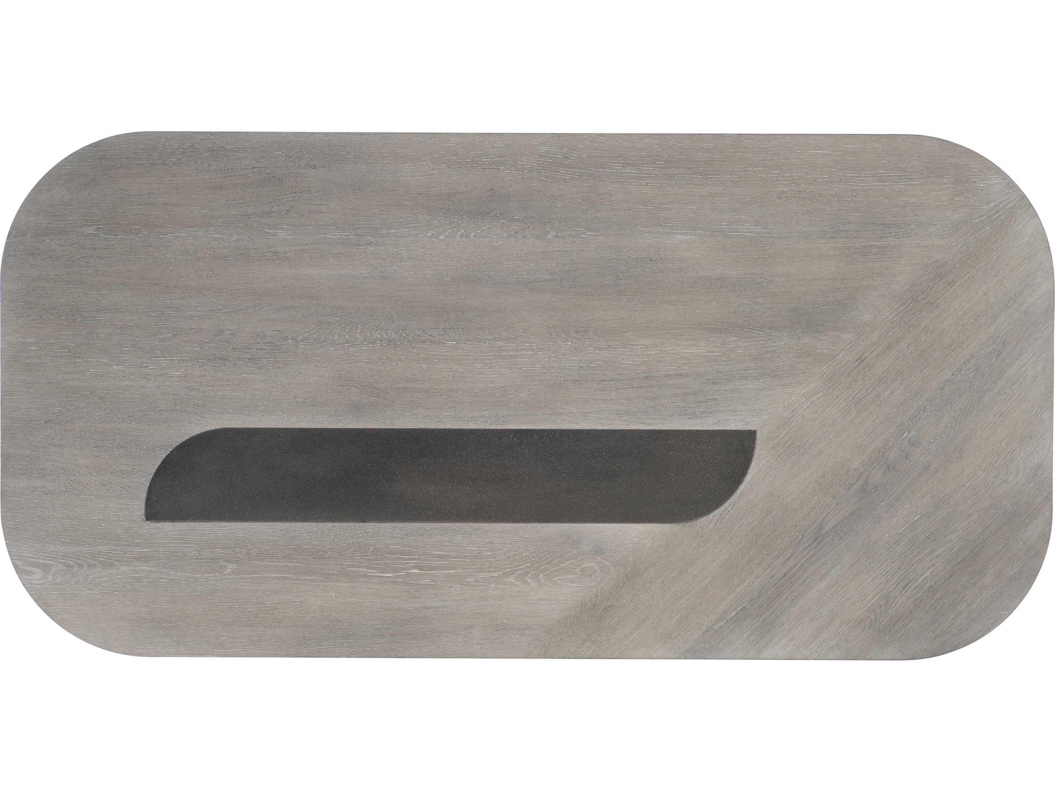 Bernhardt Marcato Rectangular Wood Cerused Greige Cocktail Table