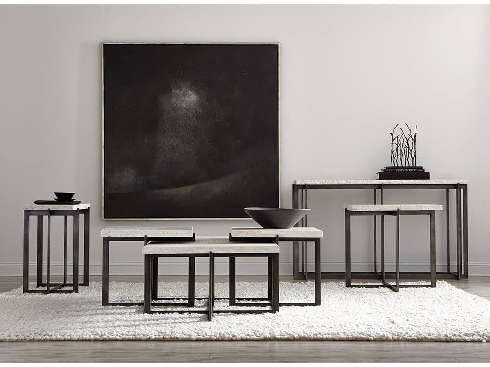 Bernhardt Hathaway Rectangular Stone Bunching Cocktail Table