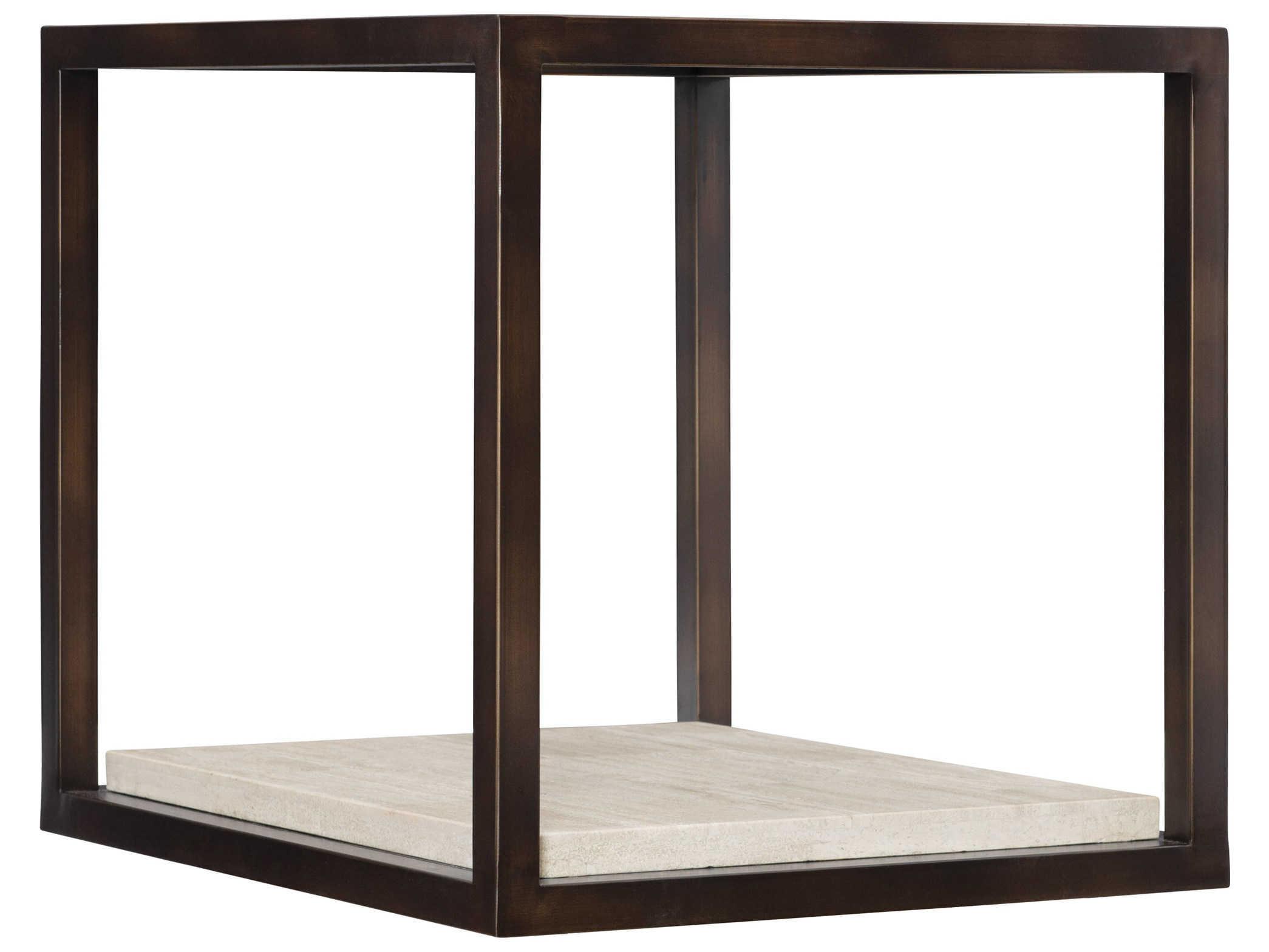 Bernhardt Kinsley Square Glass Bronze End Table