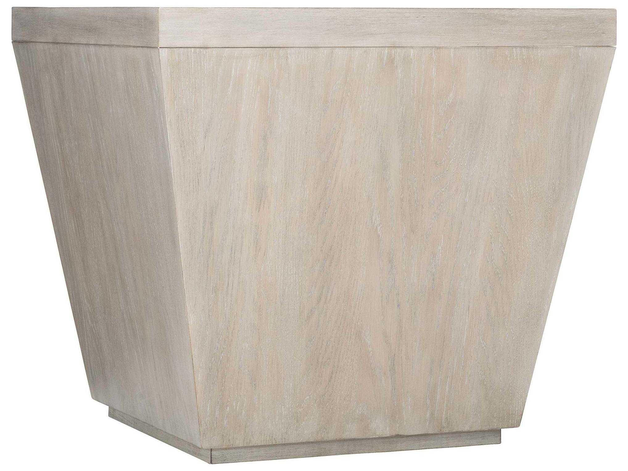 Bernhardt Landers Square Wood Cerused Greige End Table