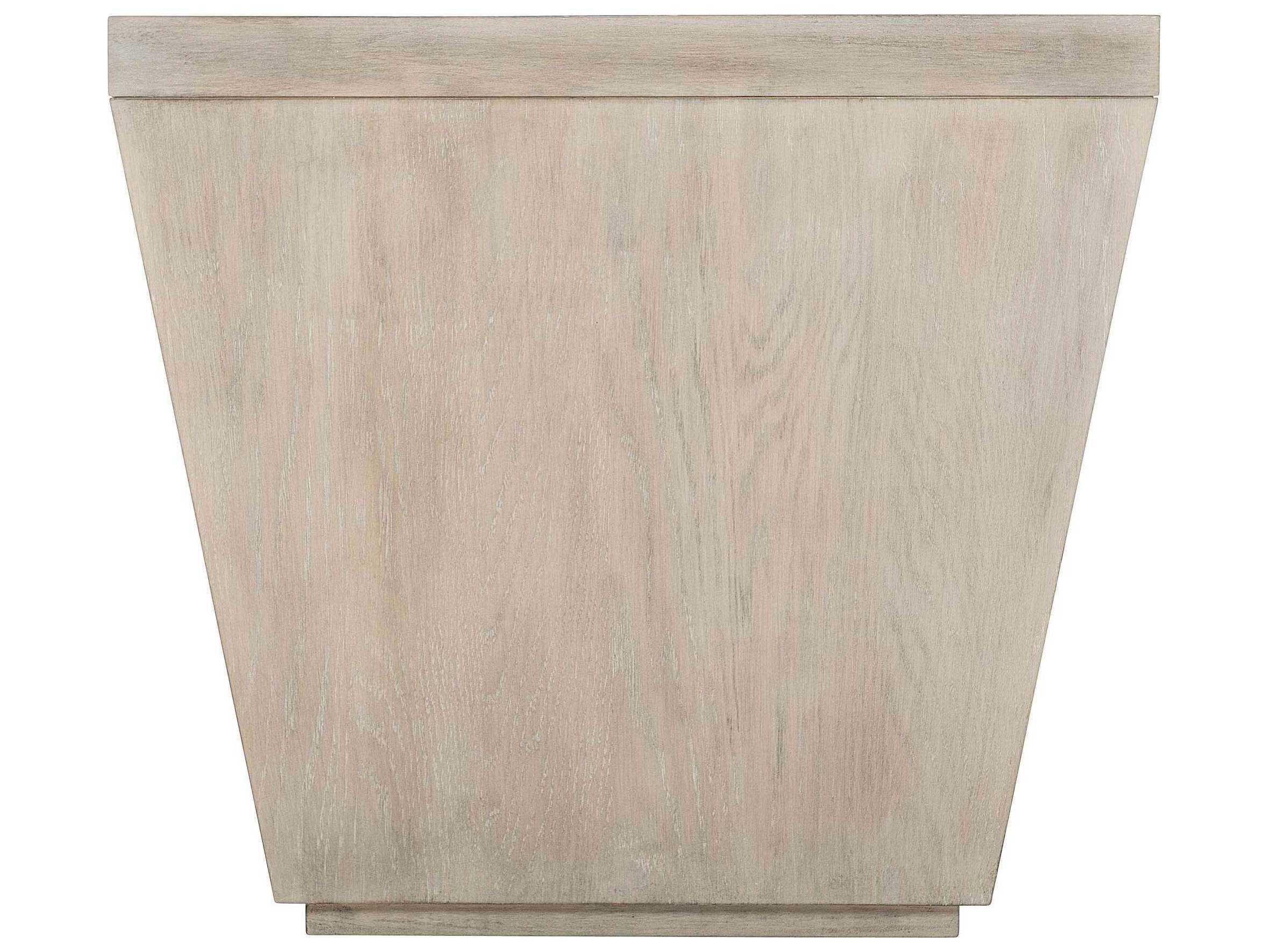 Bernhardt Landers Square Wood Cerused Greige End Table