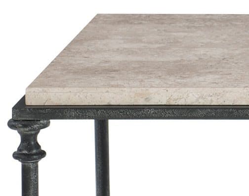 Bernhardt Galesbury Rectangular Stone Antique Silver Cocktail Table