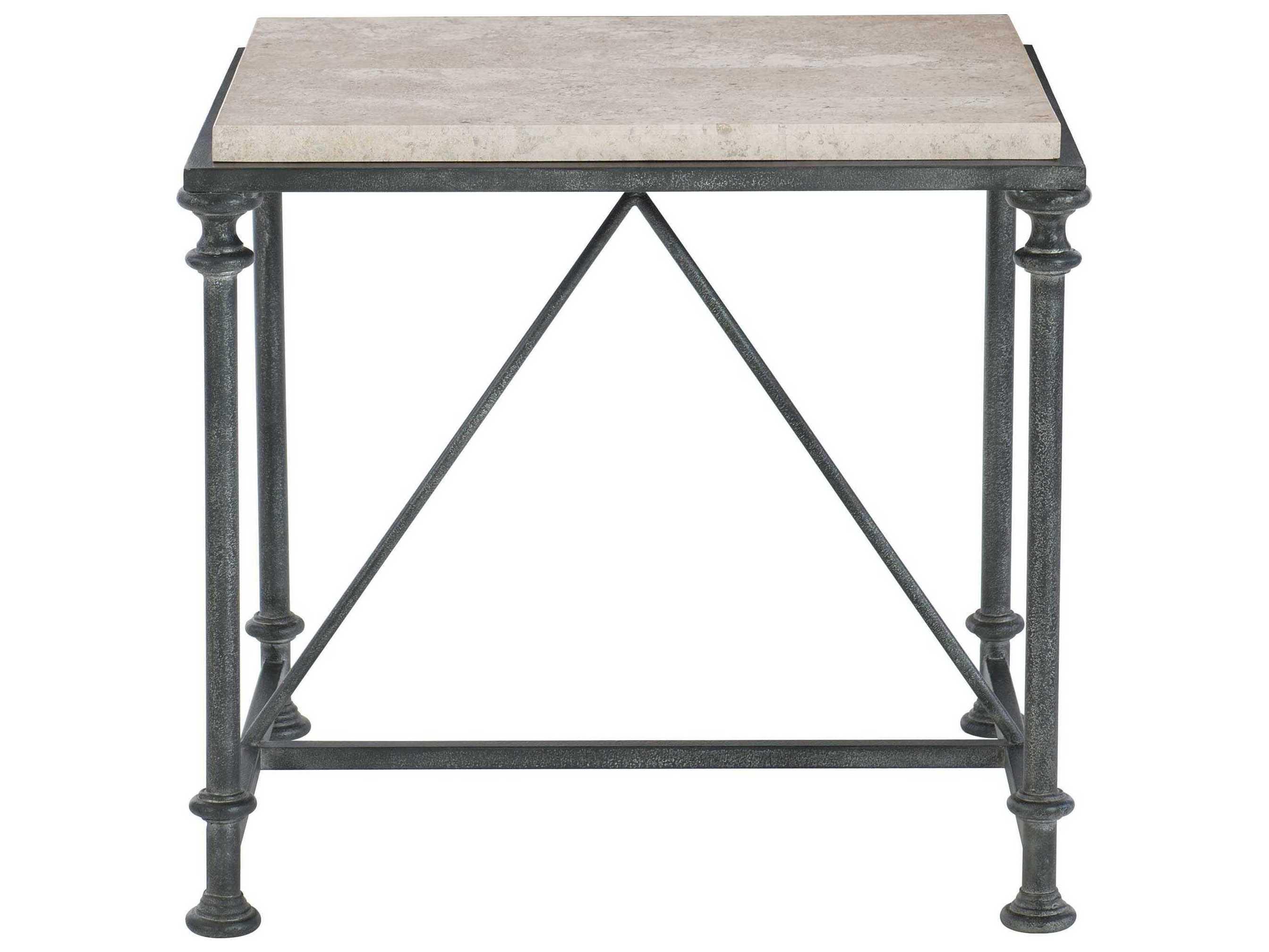 Bernhardt Galesbury Square Stone Antique Silver End Table