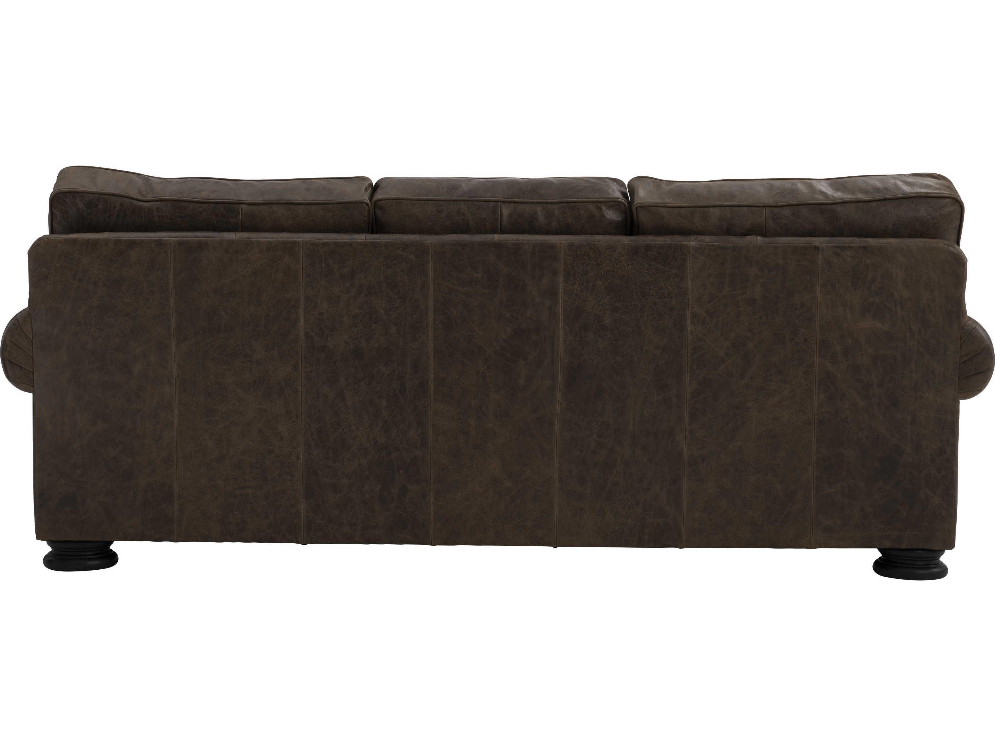 Bernhardt Foster Molasses Leather Sofa