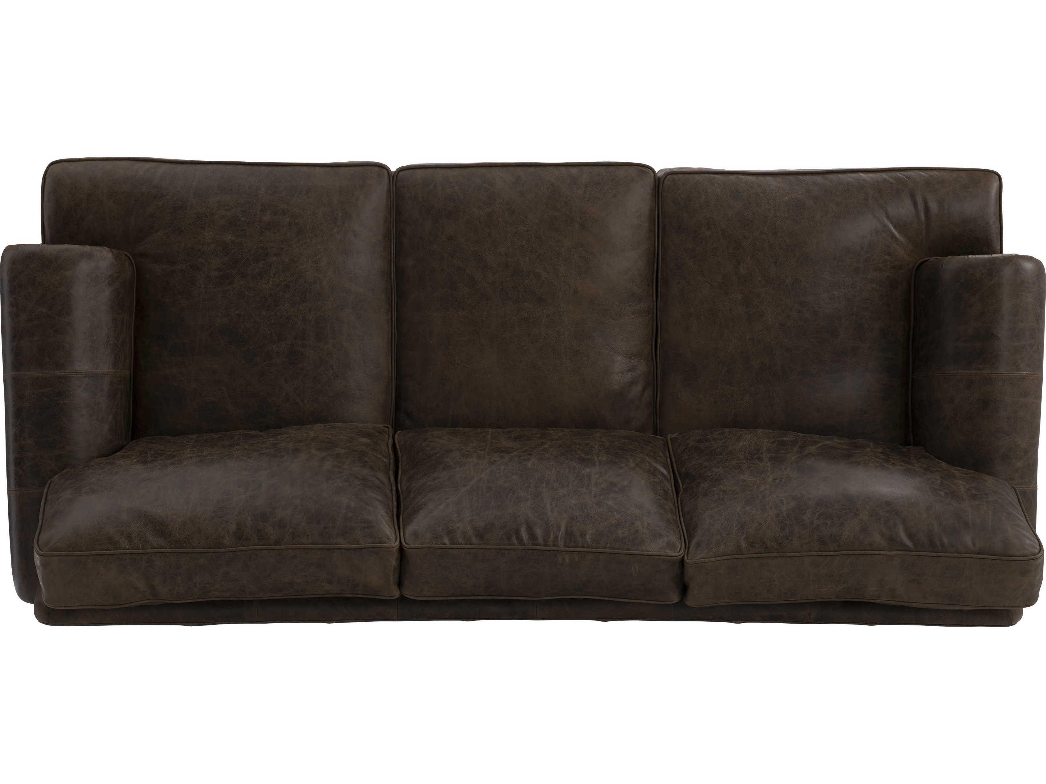 Bernhardt Foster Molasses Leather Sofa