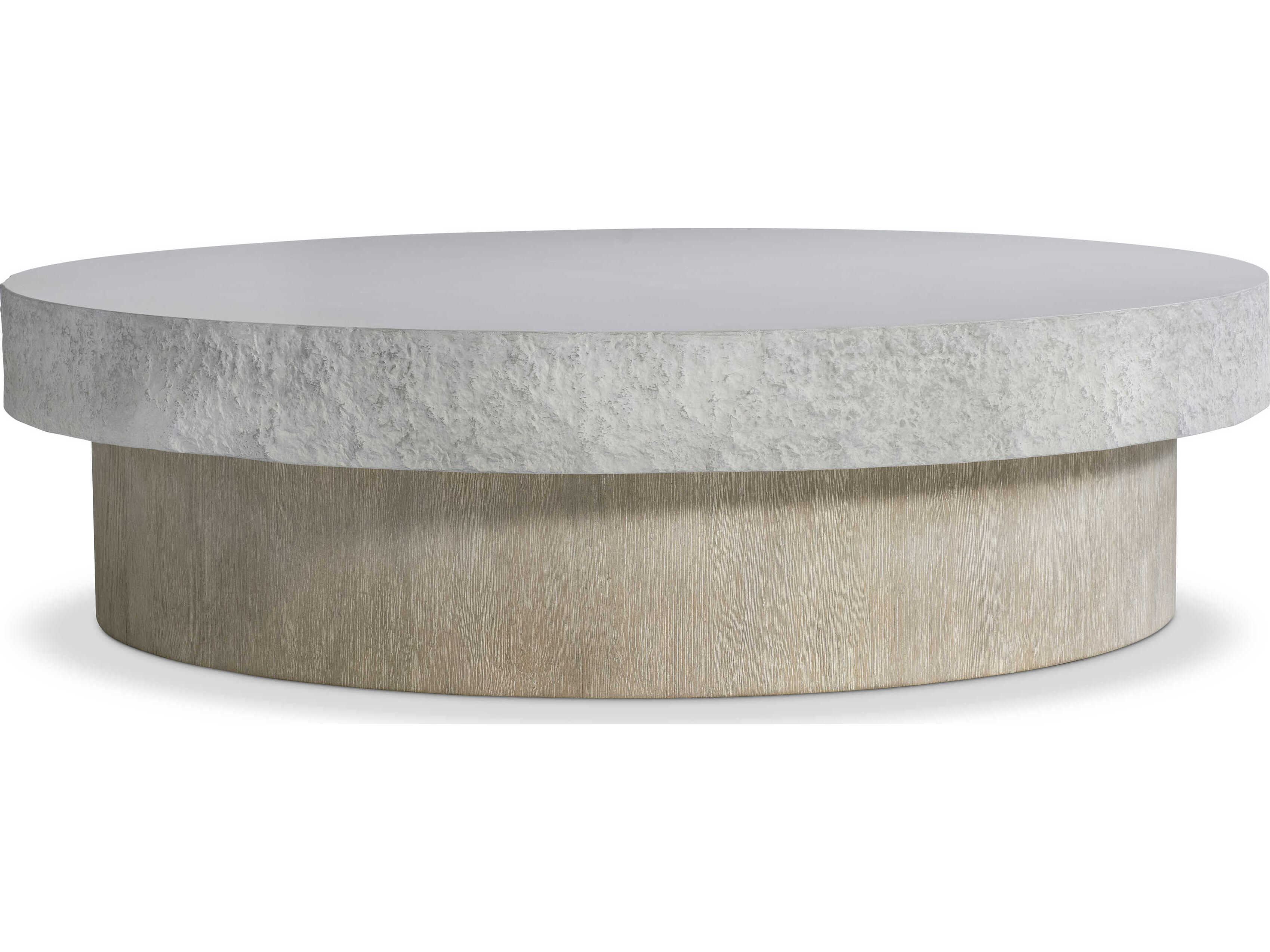 Bernhardt Pincio Round Faux Stone Grey Coffee Table
