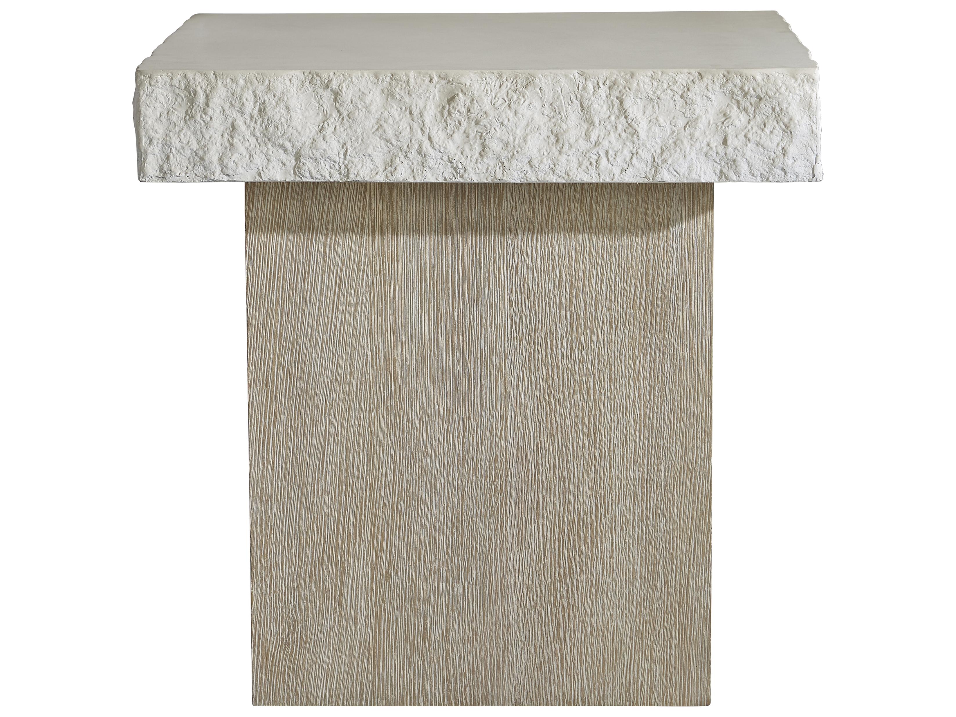 Bernhardt Beauclair Square Concrete Flaxen End Table