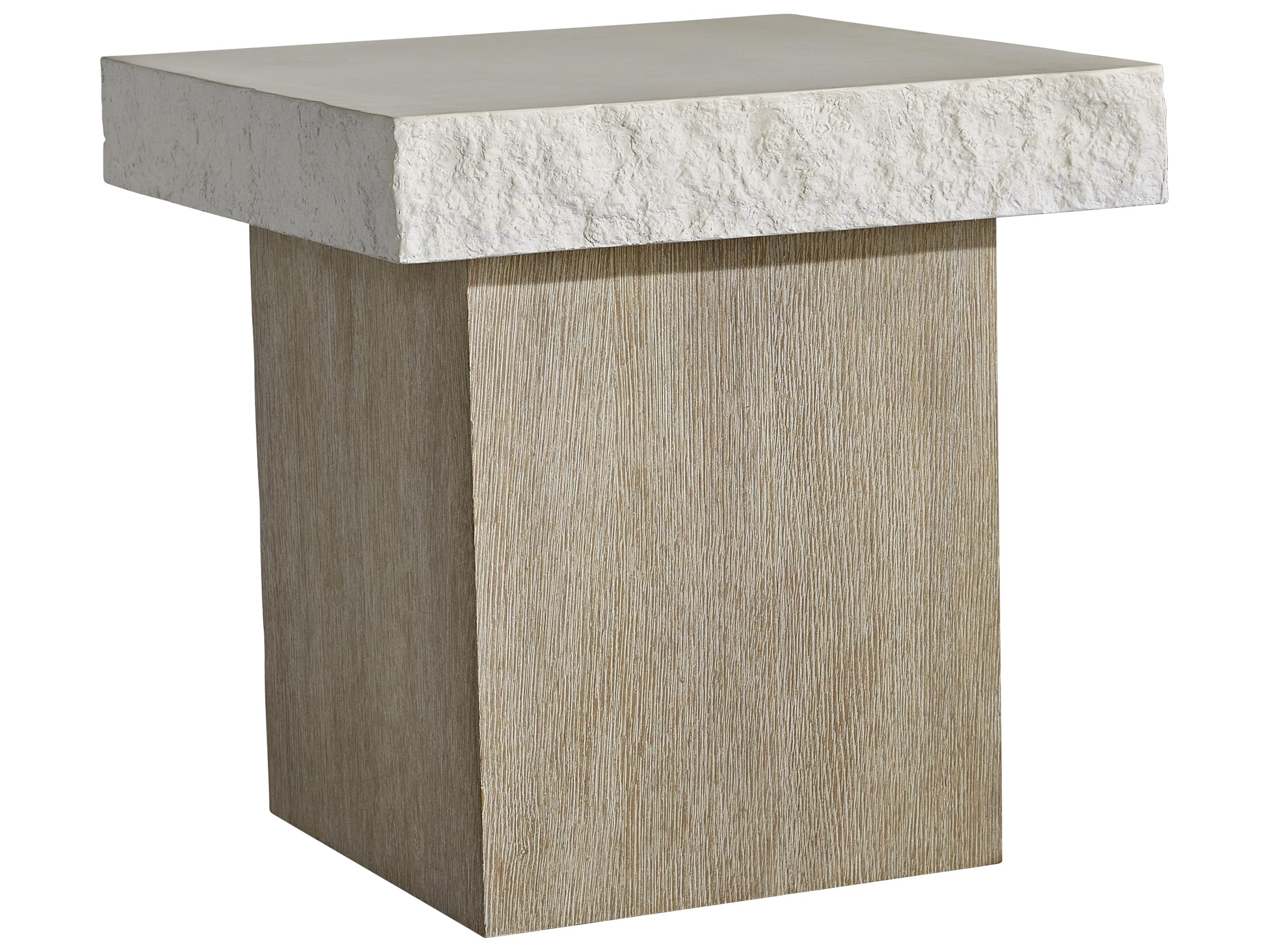 Bernhardt Beauclair Square Concrete Flaxen End Table