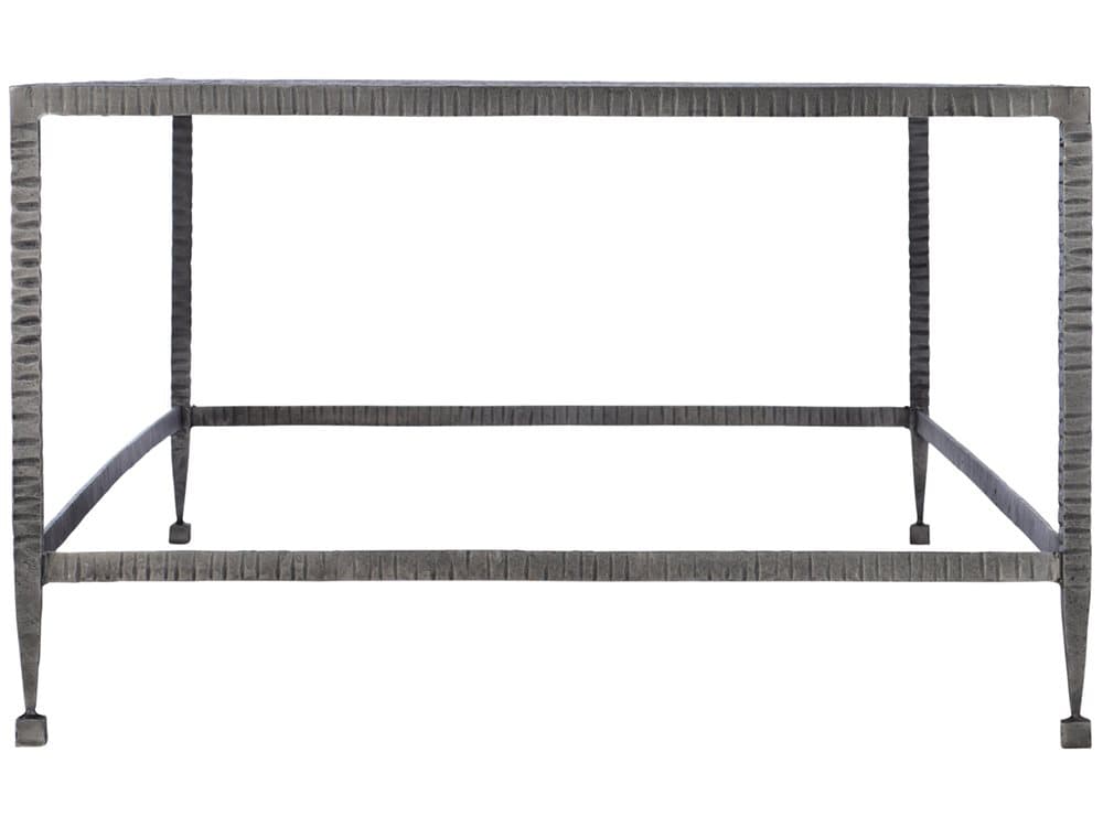 Bernhardt Longford Rectangular Stone Veneer Textured Forged Iron Cocktail Table