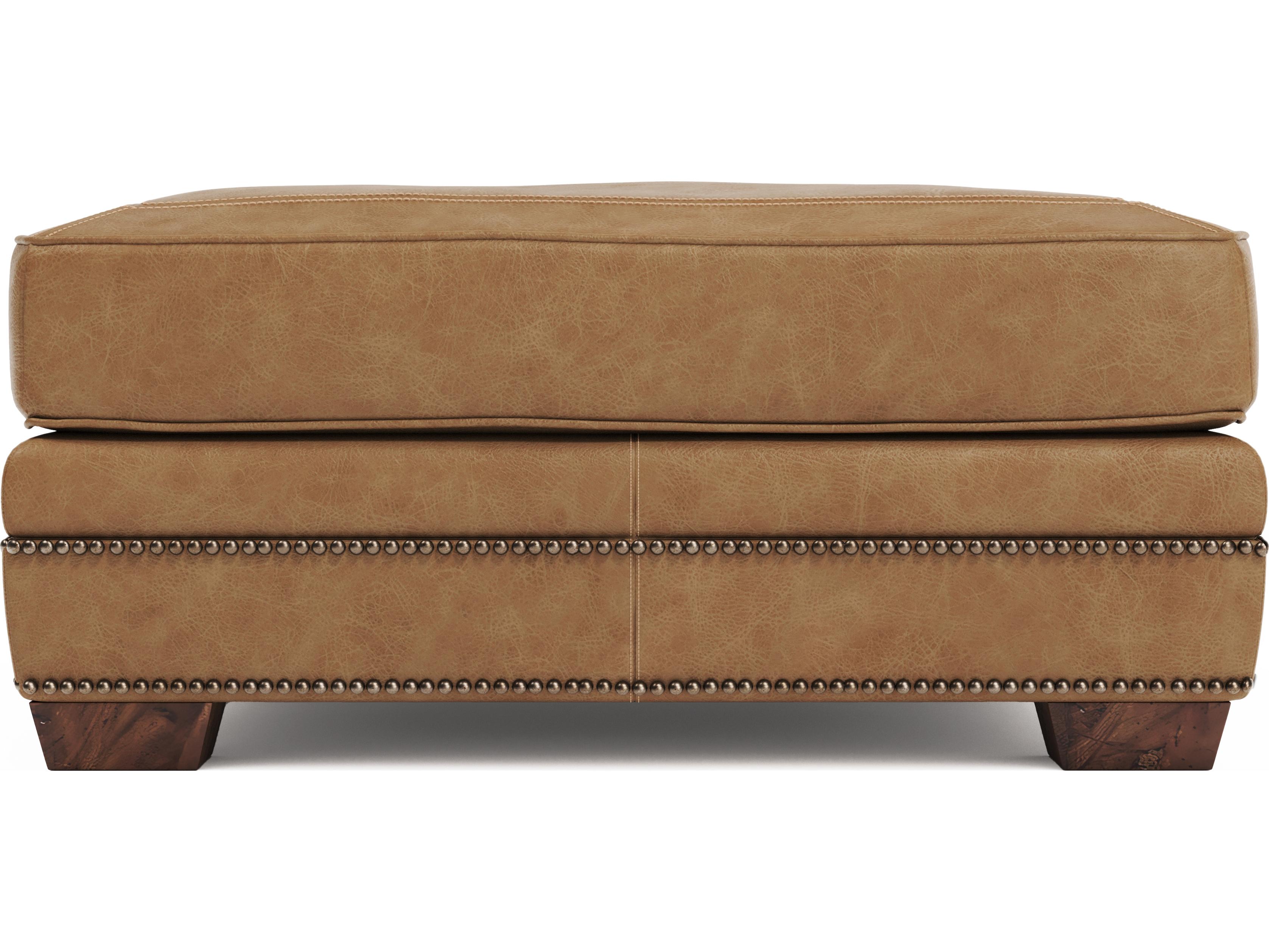 Bernhardt Grandview Beige tan Leather Ottoman