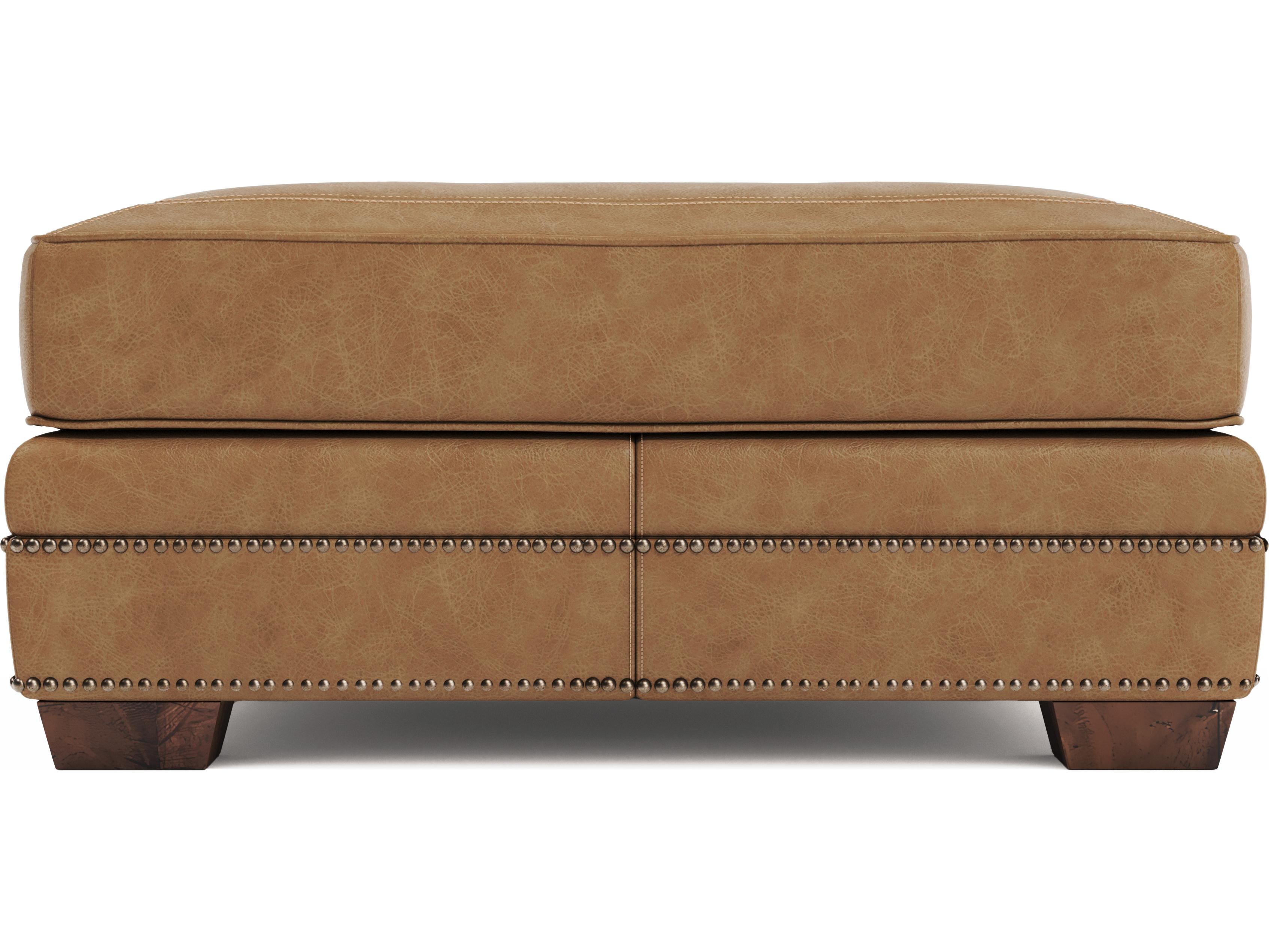 Bernhardt Grandview Beige tan Leather Ottoman