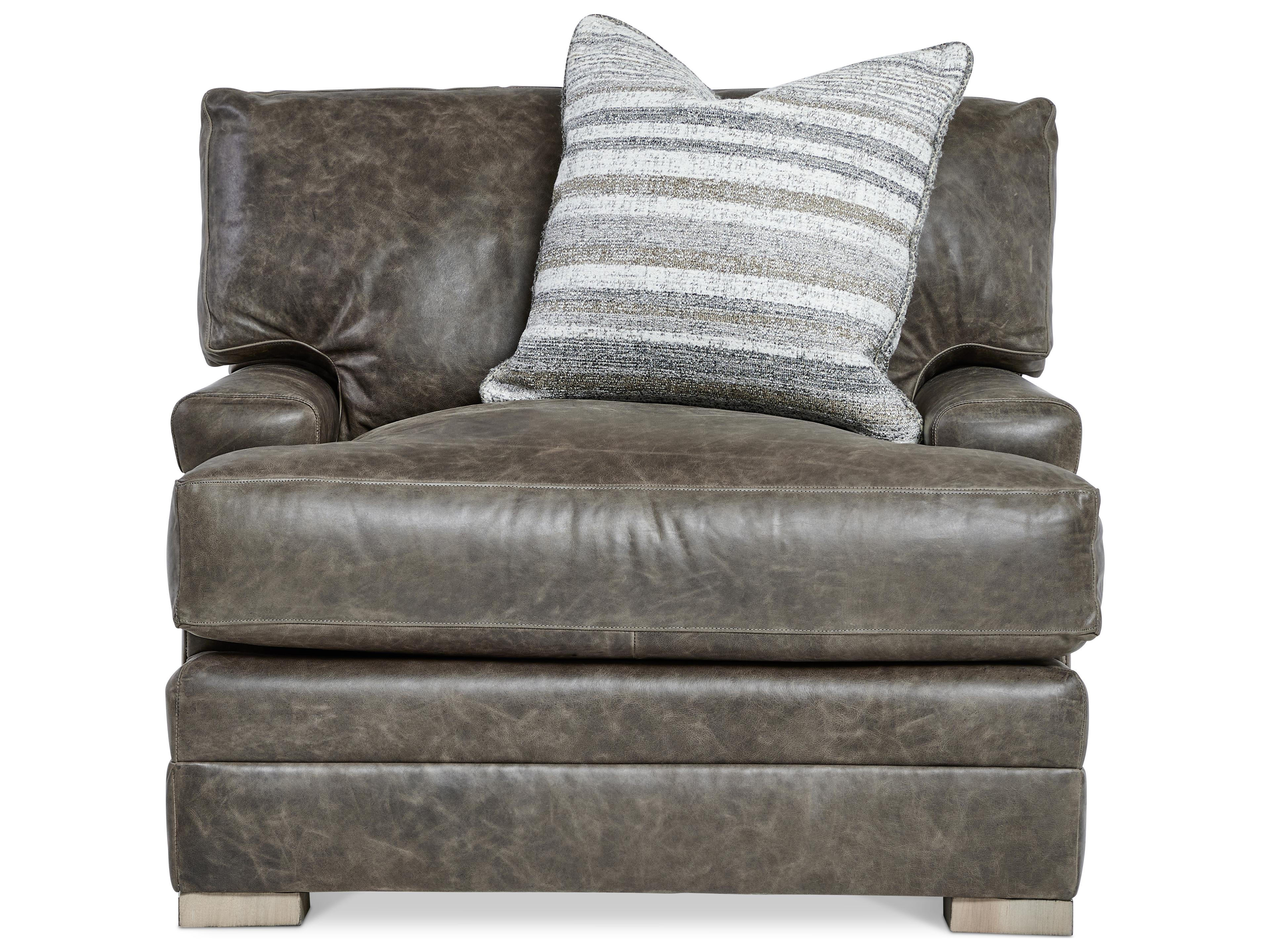 Bernhardt Burnham Brown Leather Accent Chair