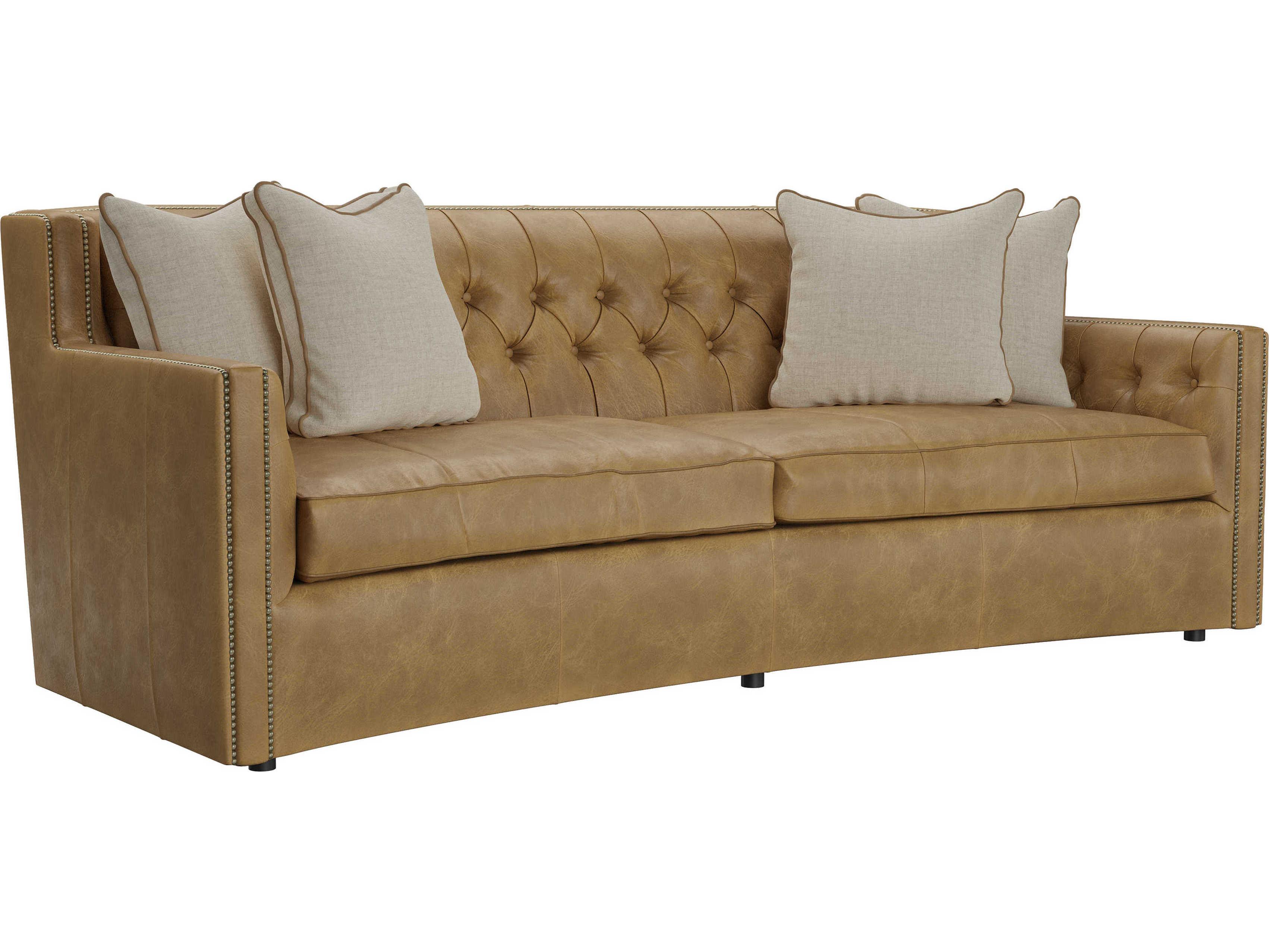Bernhardt Candace Tufted Brown Leather Sofa