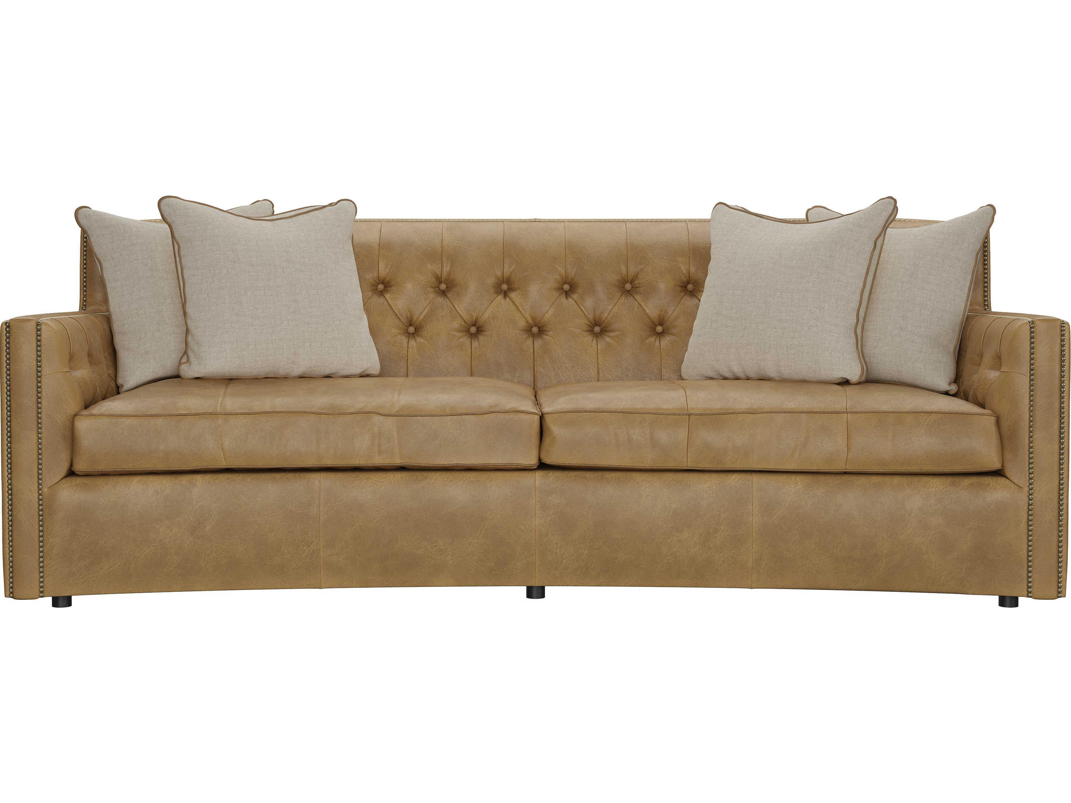 Bernhardt Candace Tufted Brown Leather Sofa