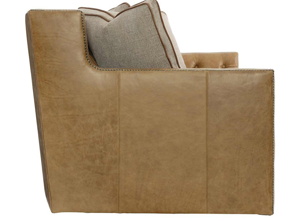 Bernhardt Candace Tufted Brown Leather Sofa