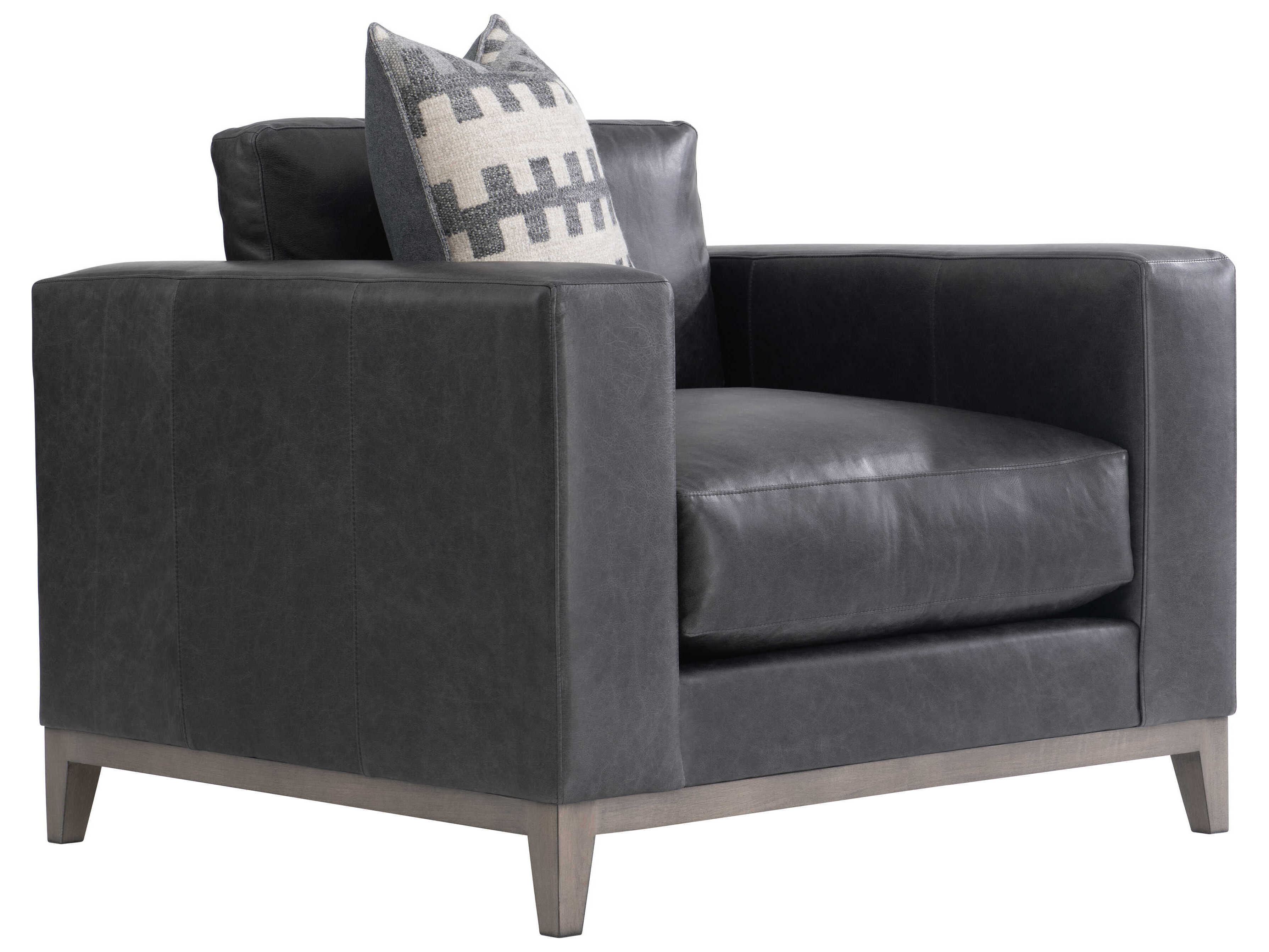 Bernhardt Noel Gray Leather Accent Chair