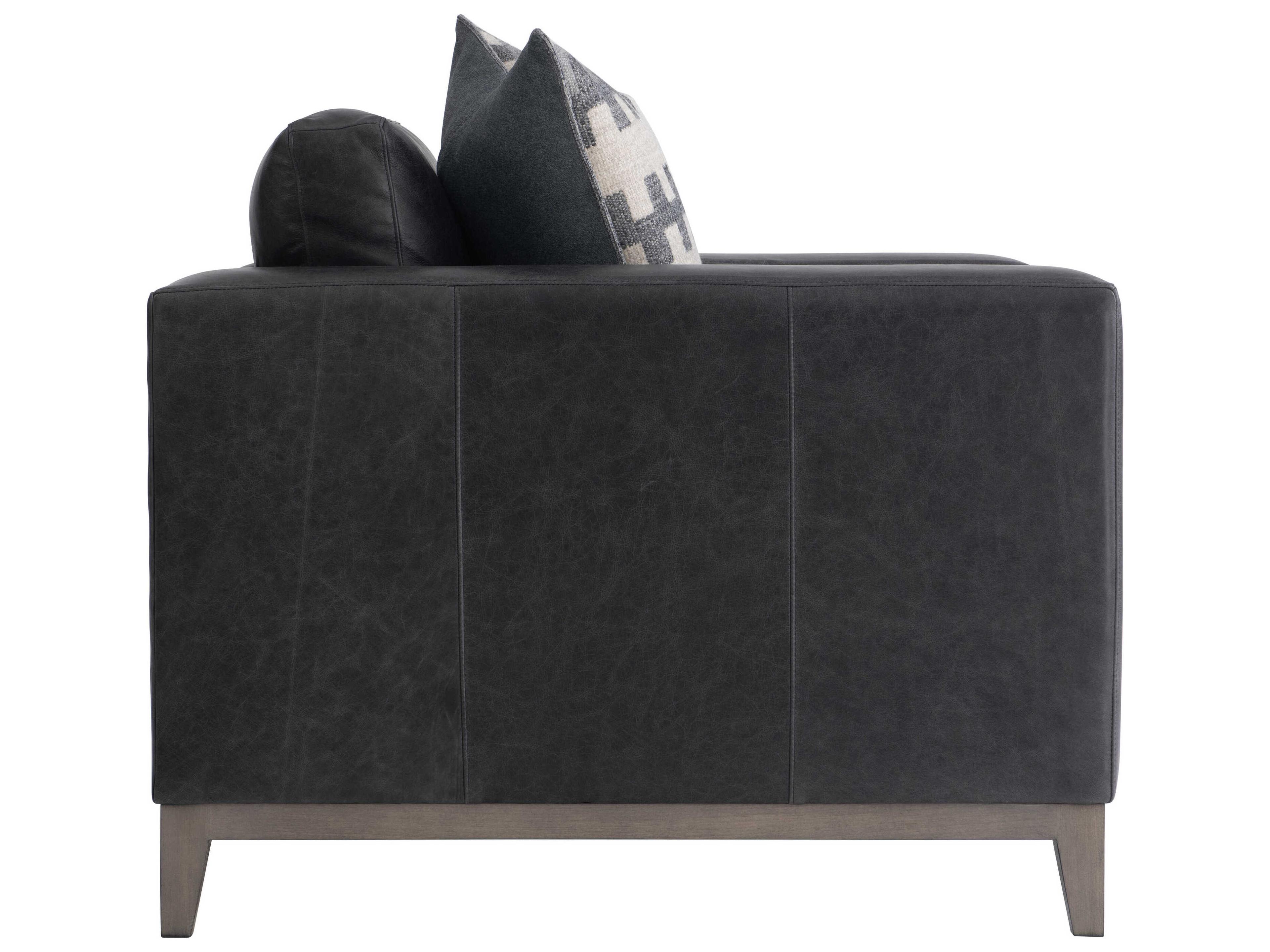 Bernhardt Noel Gray Leather Accent Chair