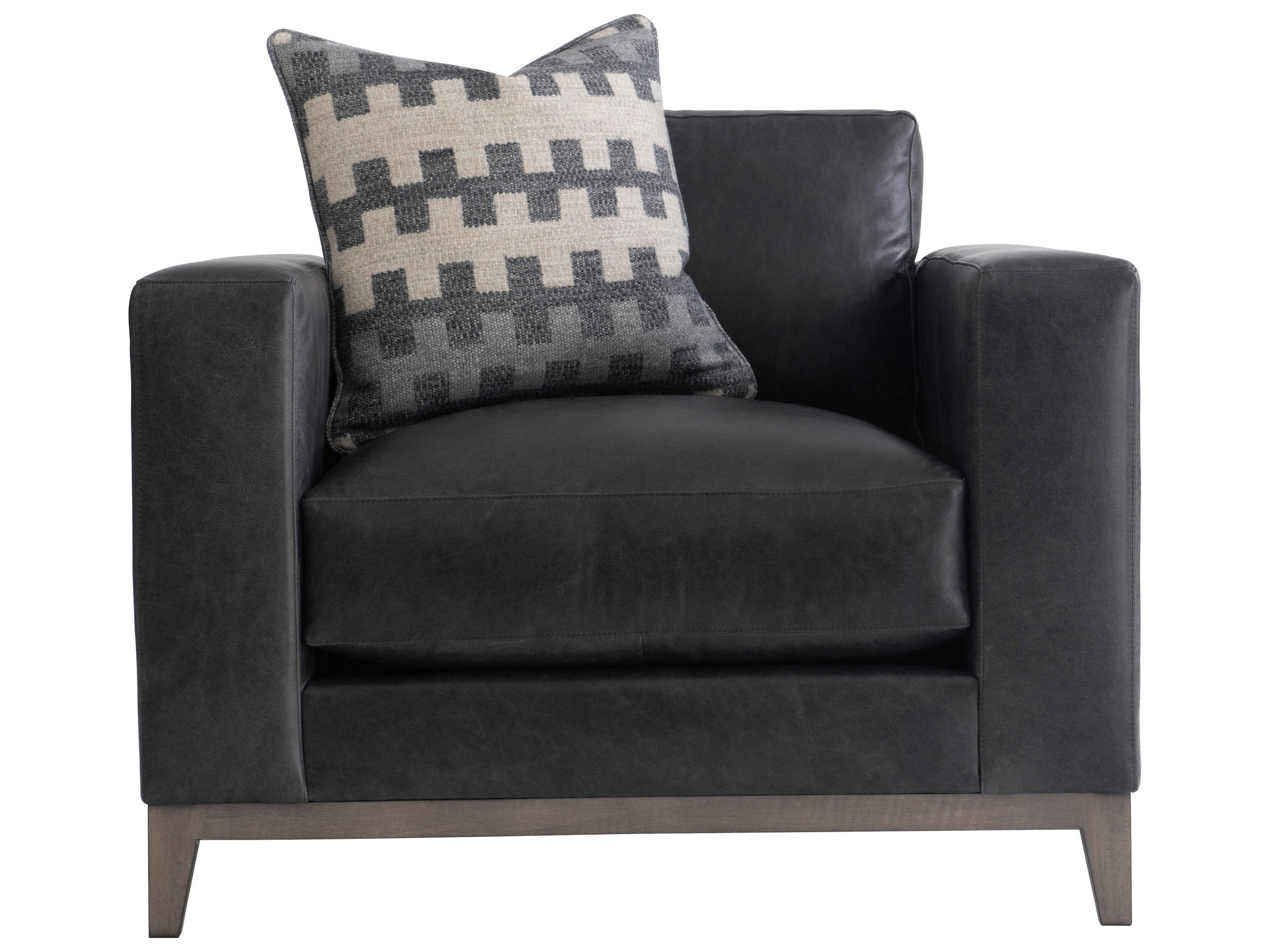 Bernhardt Noel Gray Leather Accent Chair