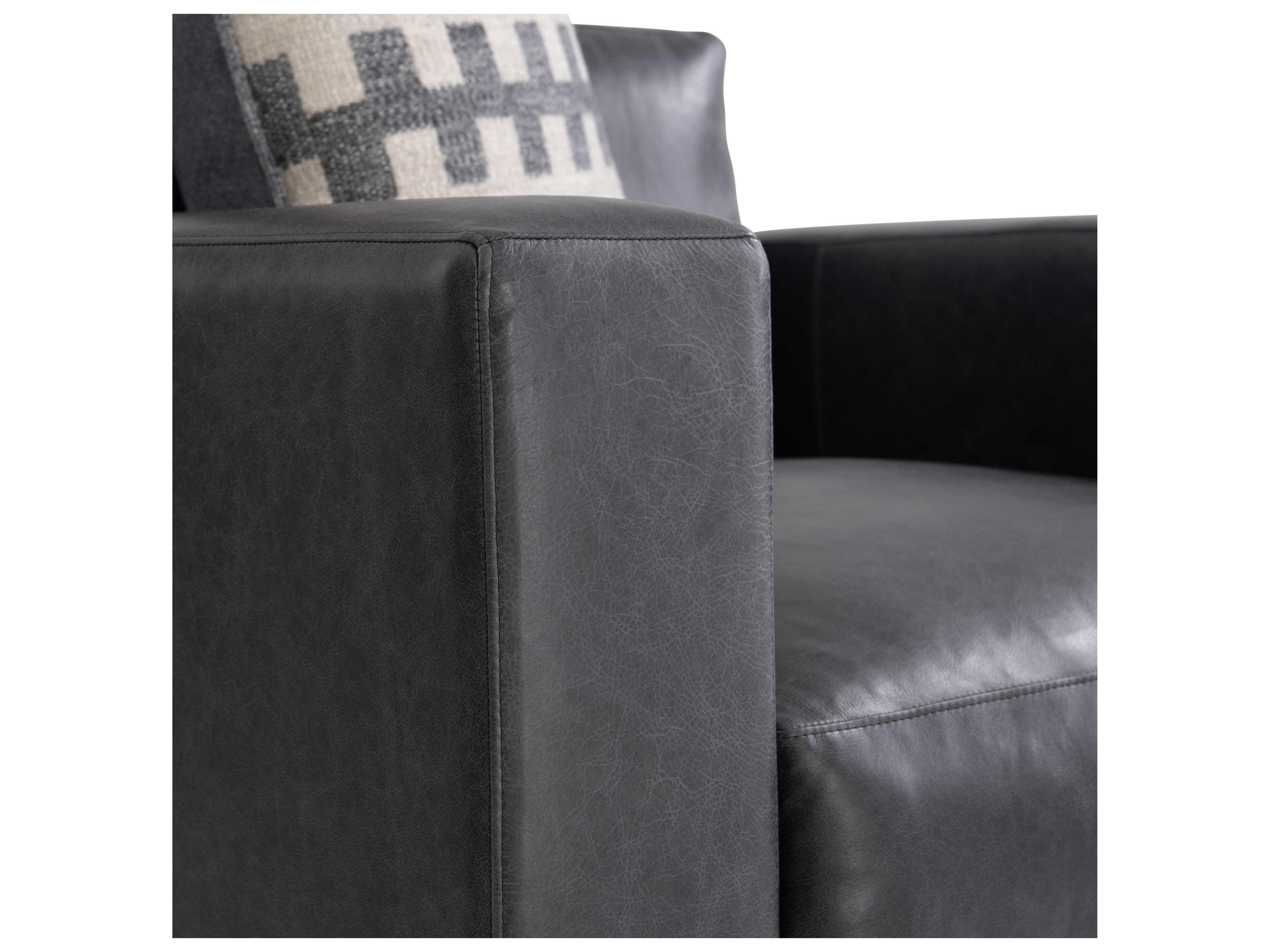 Bernhardt Noel Gray Leather Accent Chair
