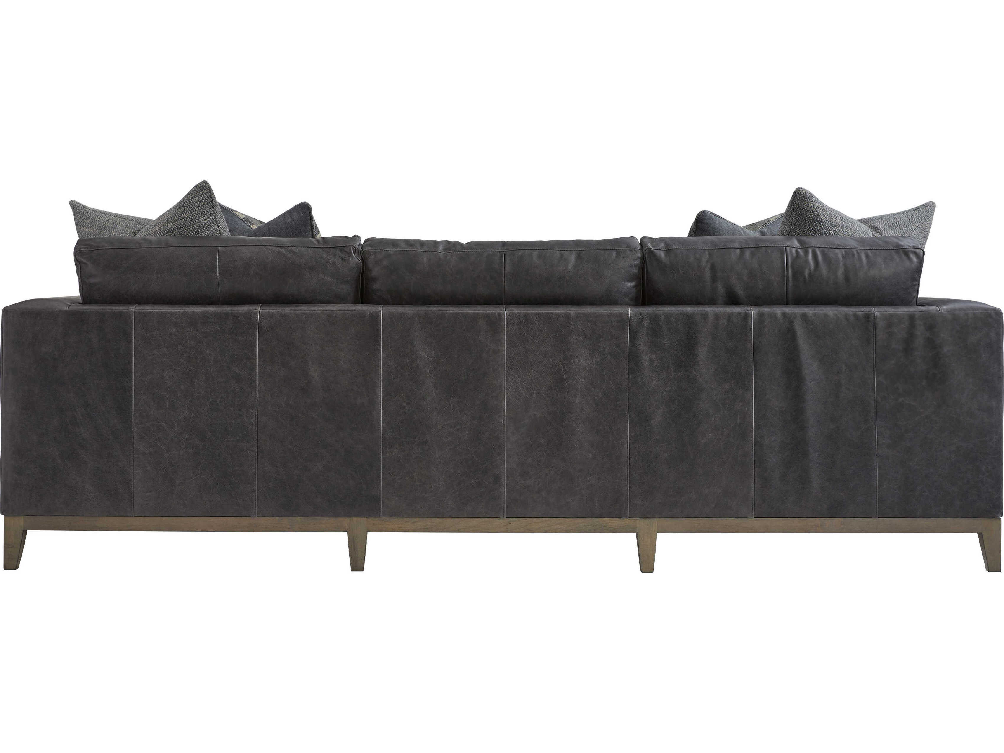 Bernhardt Noel Grey Leather Sofa