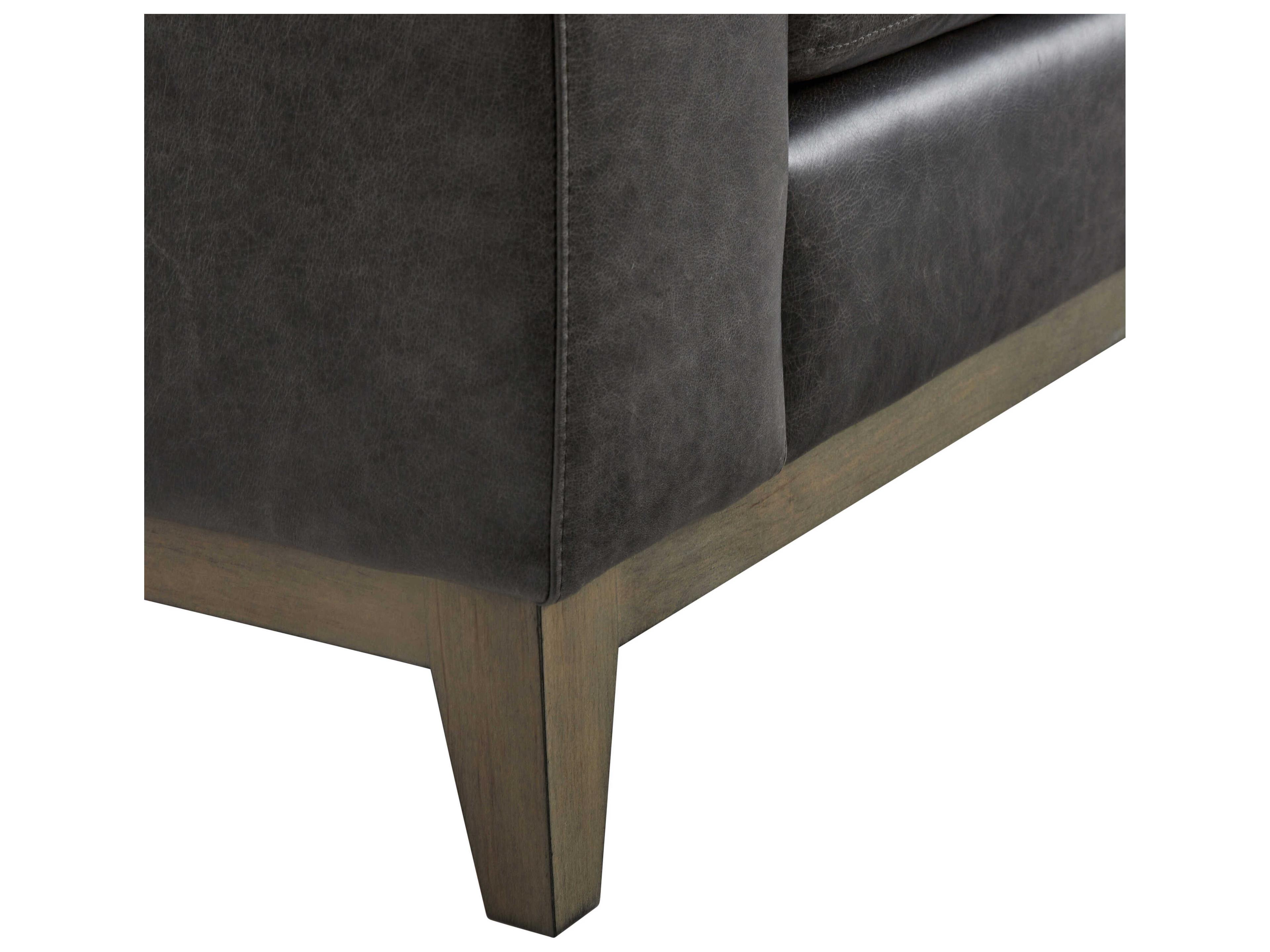 Bernhardt Noel Grey Leather Sofa