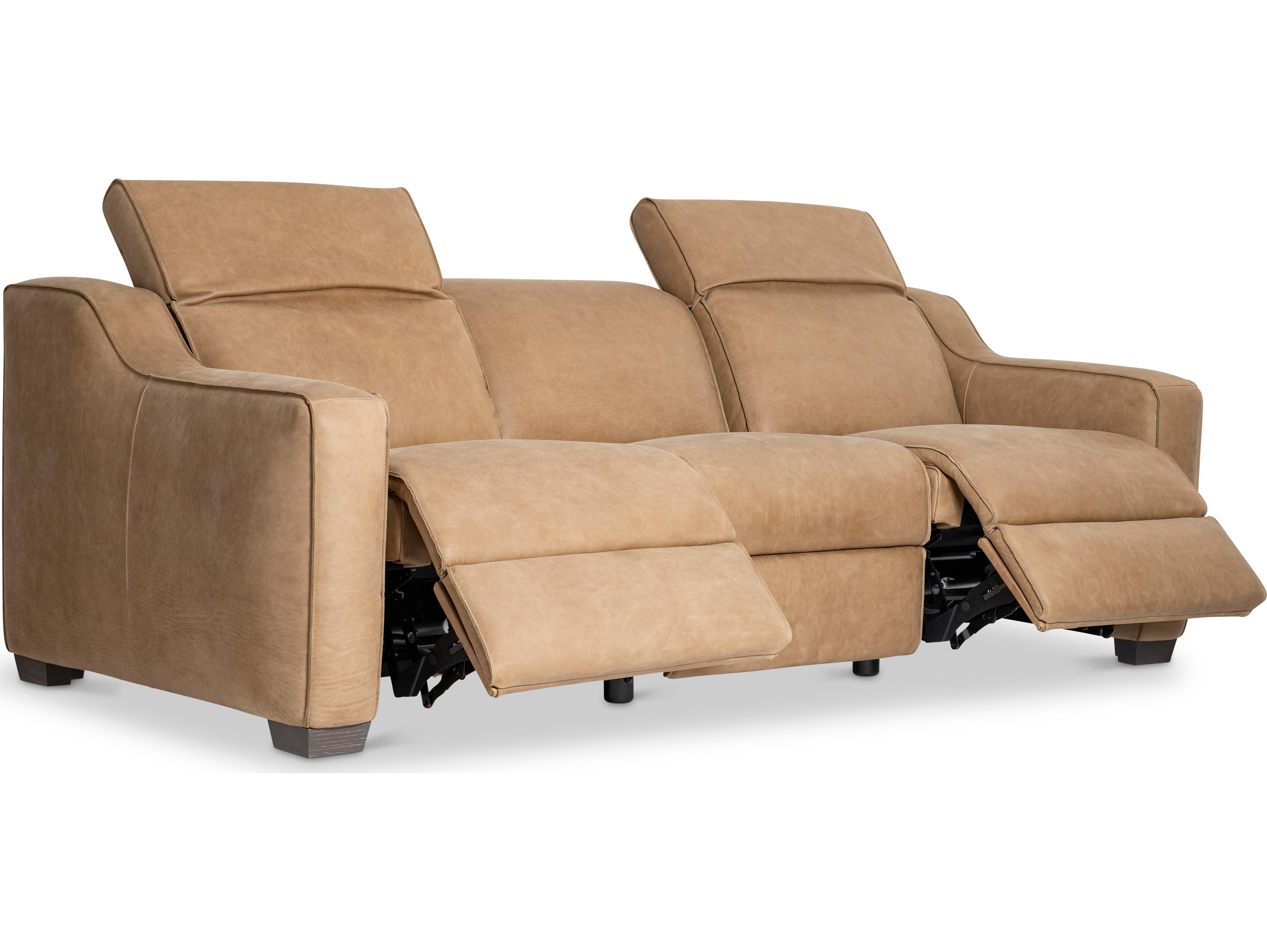 Bernhardt Flynn Beige tan Leather Sofa