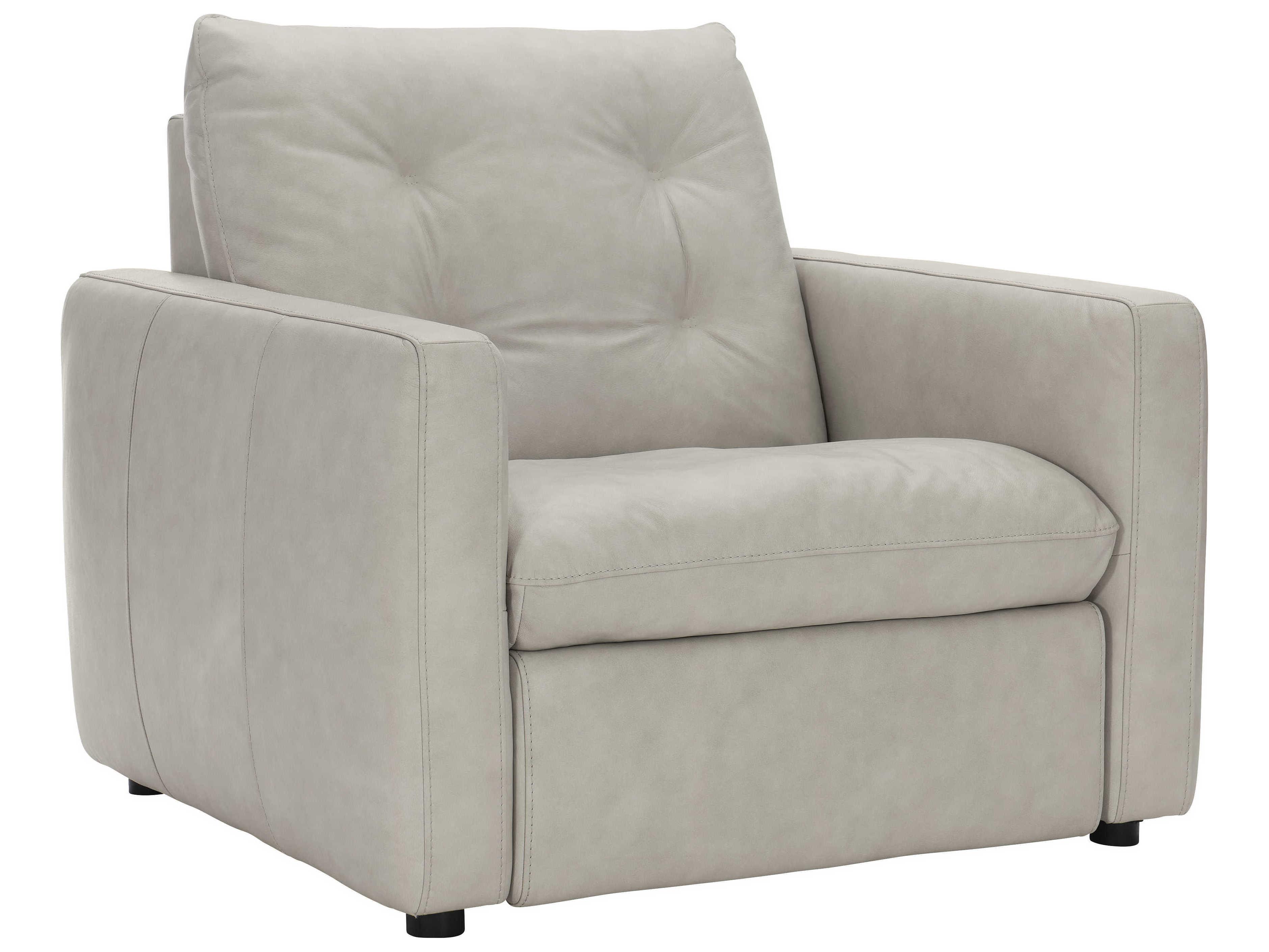Bernhardt Kaya Power Motion White Leather Recliner