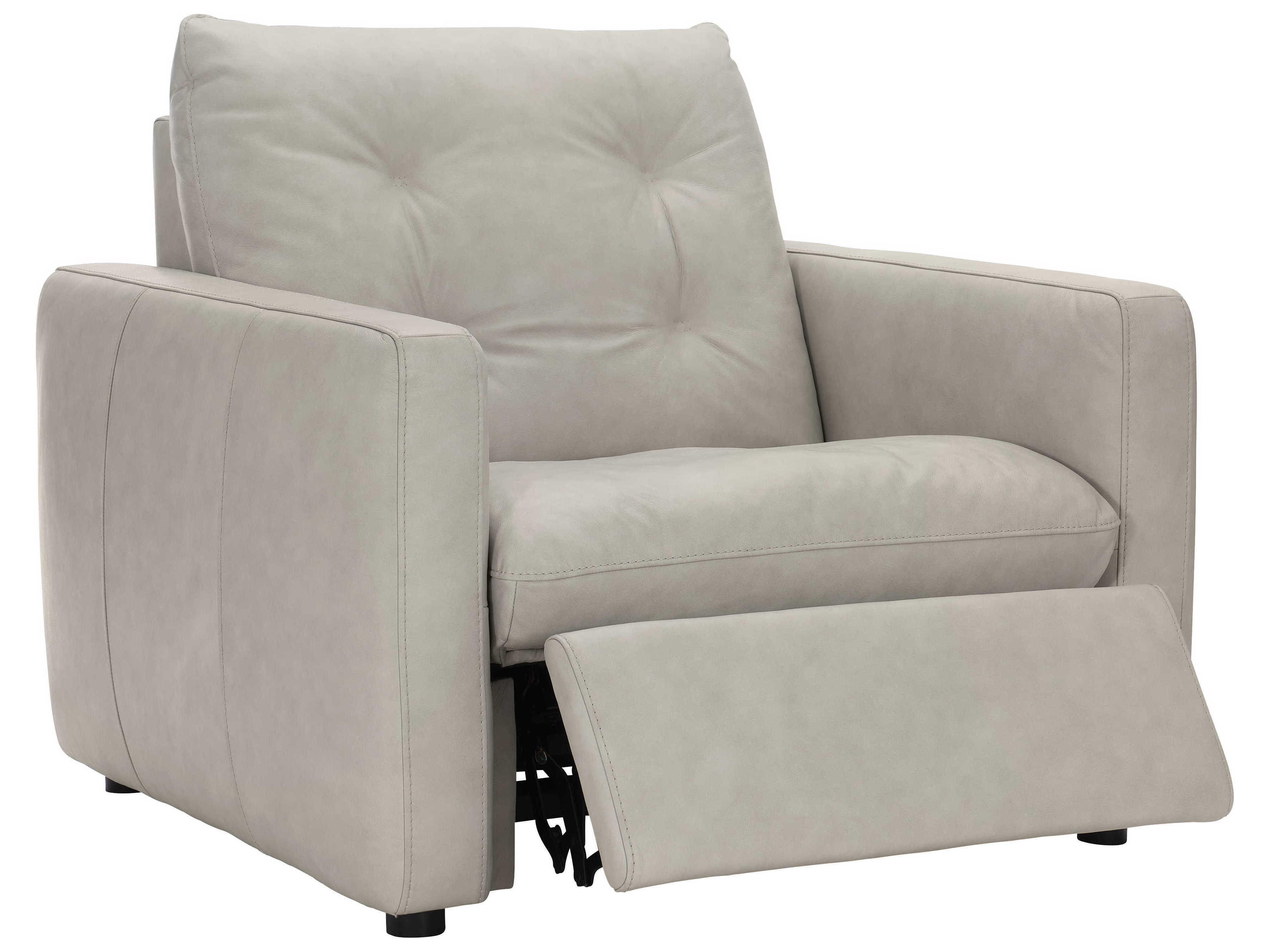Bernhardt Kaya Power Motion White Leather Recliner
