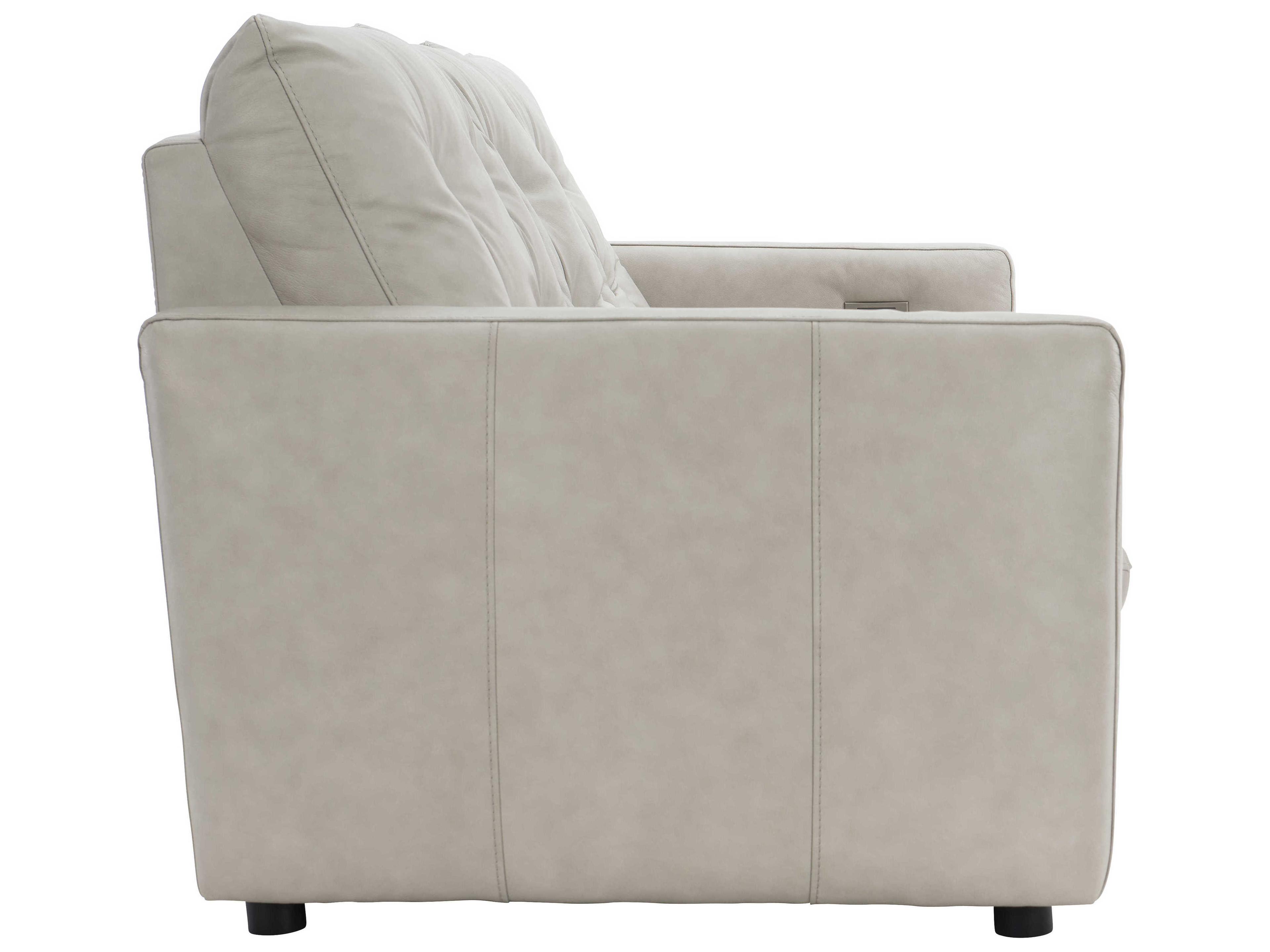 Bernhardt Kaya Power Motion White Leather Recliner Sofa