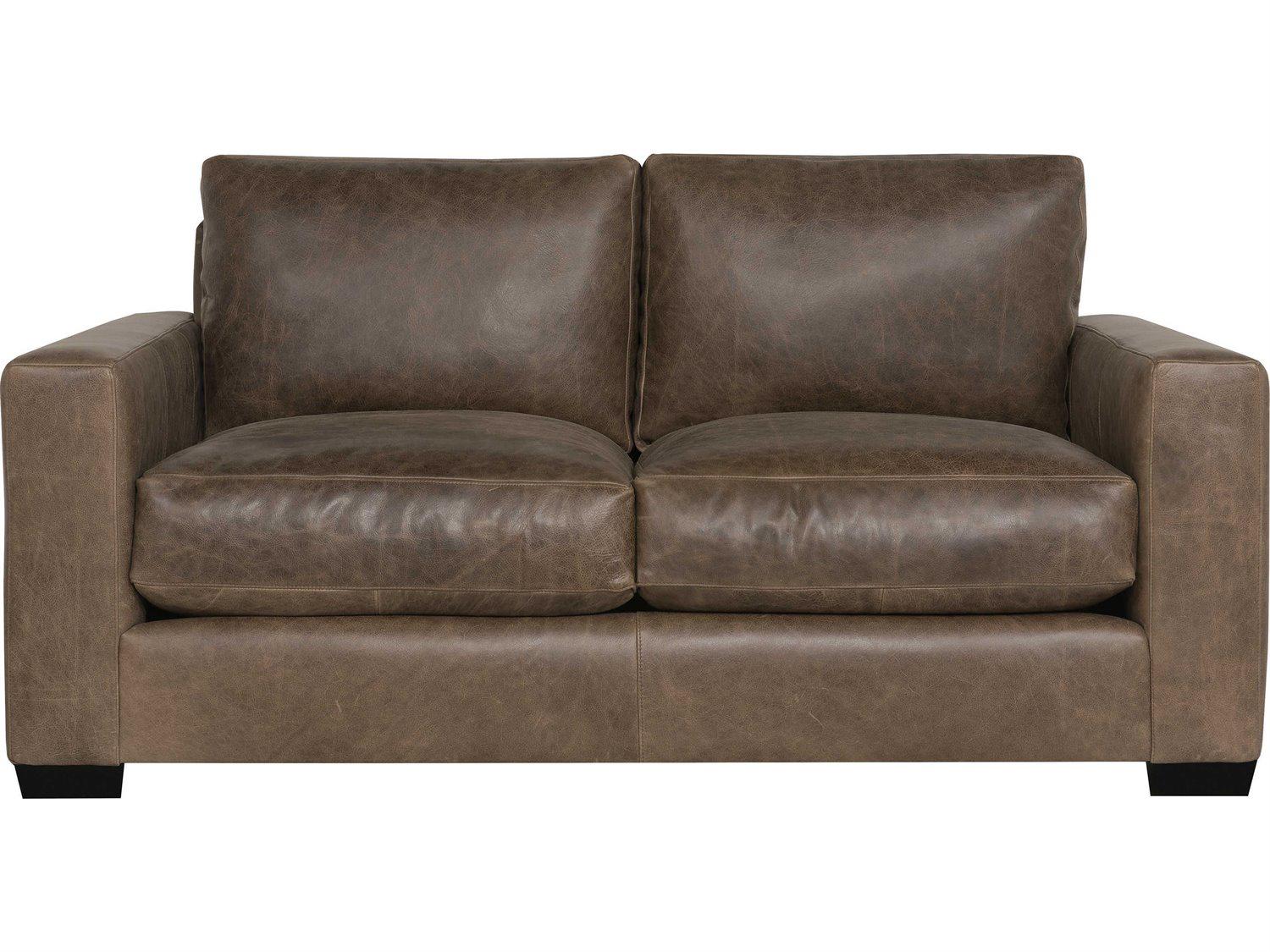 Bernhardt Dawkins Brown Leather Loveseat