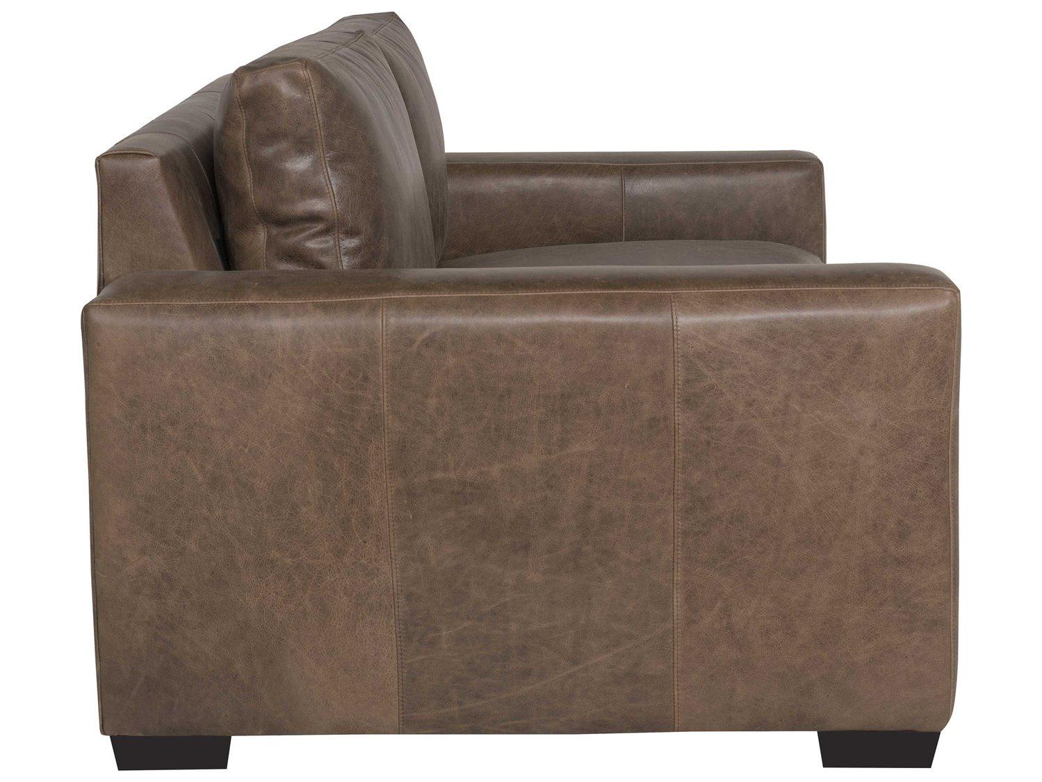 Bernhardt Dawkins Brown Leather Loveseat