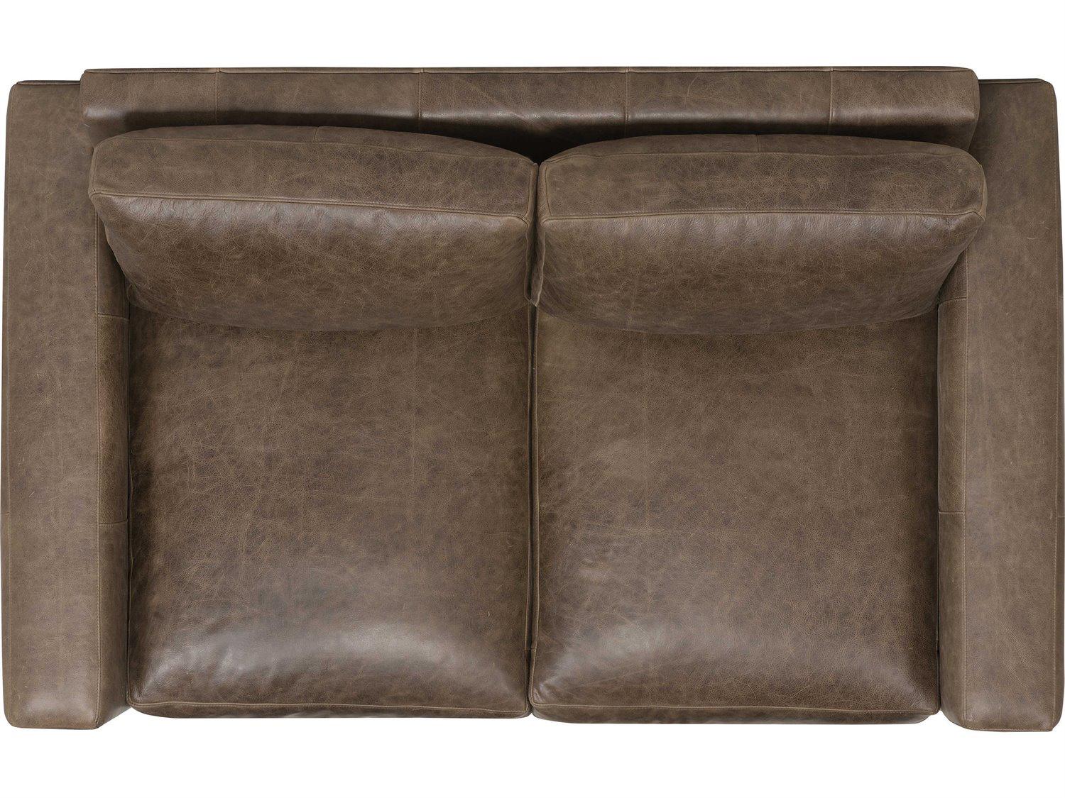 Bernhardt Dawkins Brown Leather Loveseat