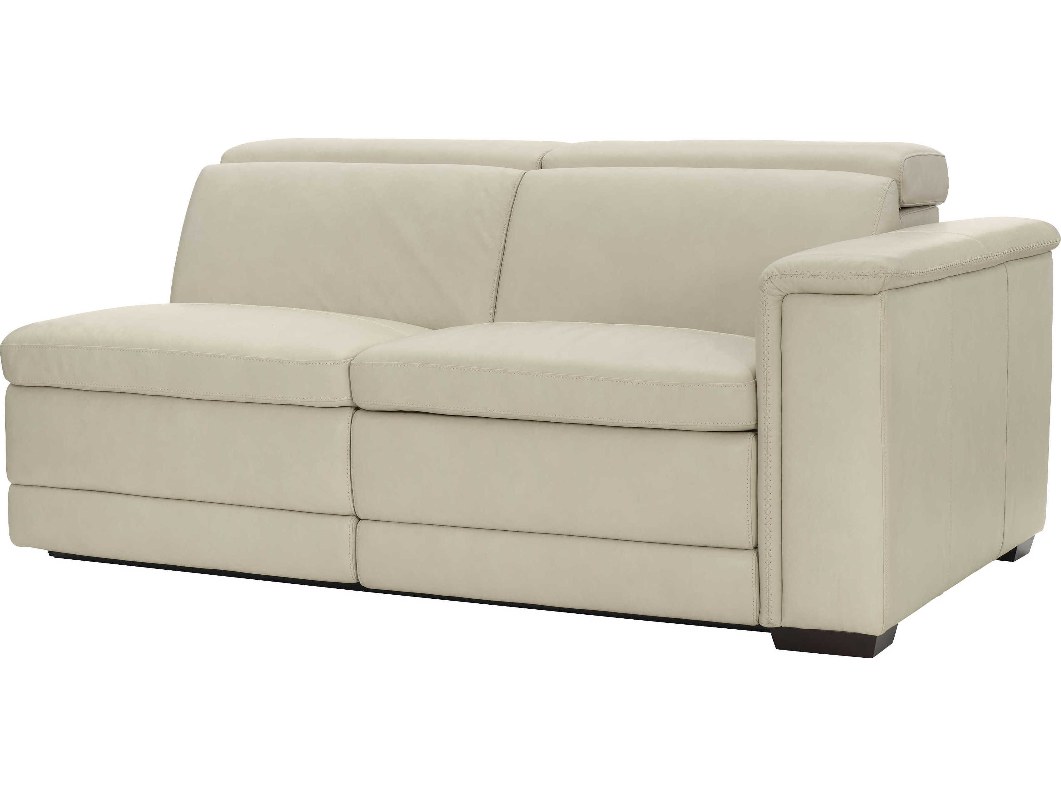Bernhardt Lioni Mocha Beige Leather Loveseat