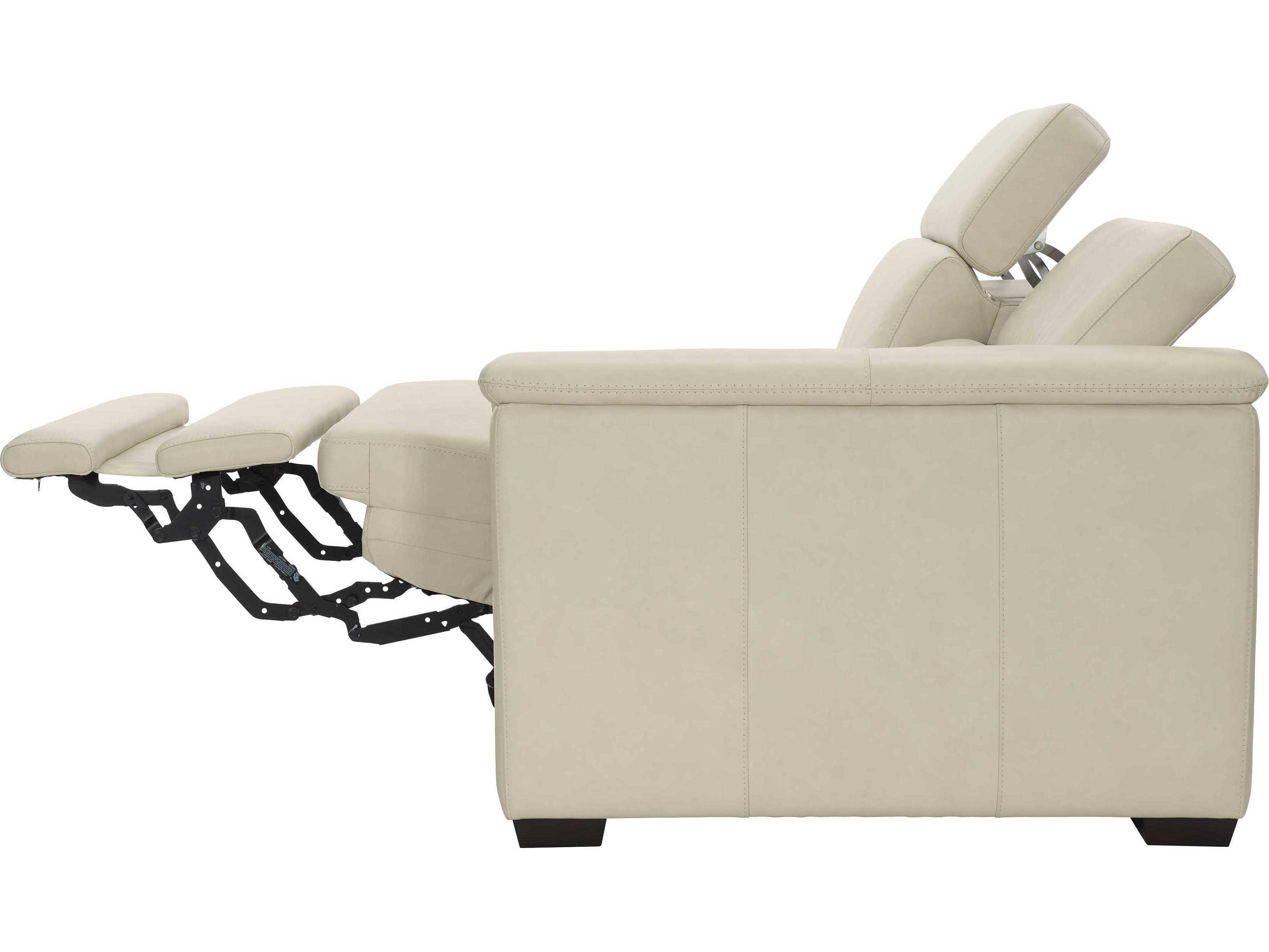 Bernhardt Lioni Mocha Beige Leather Loveseat