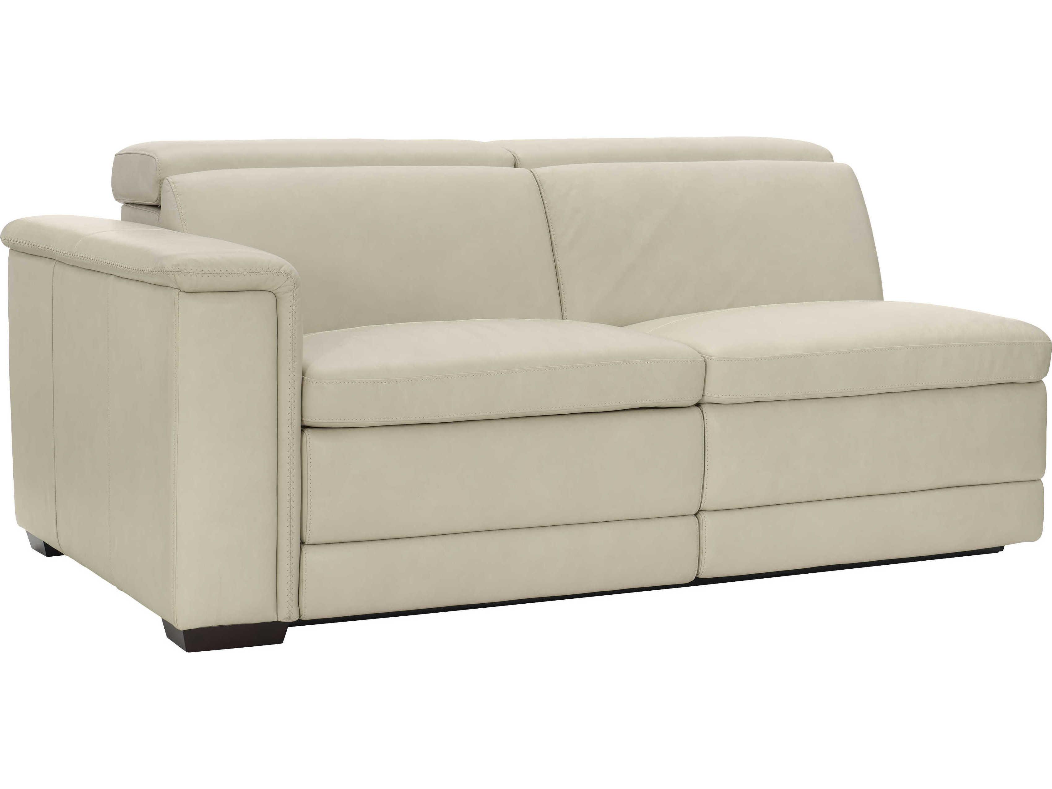 Bernhardt Lioni Mocha Beige Leather Loveseat